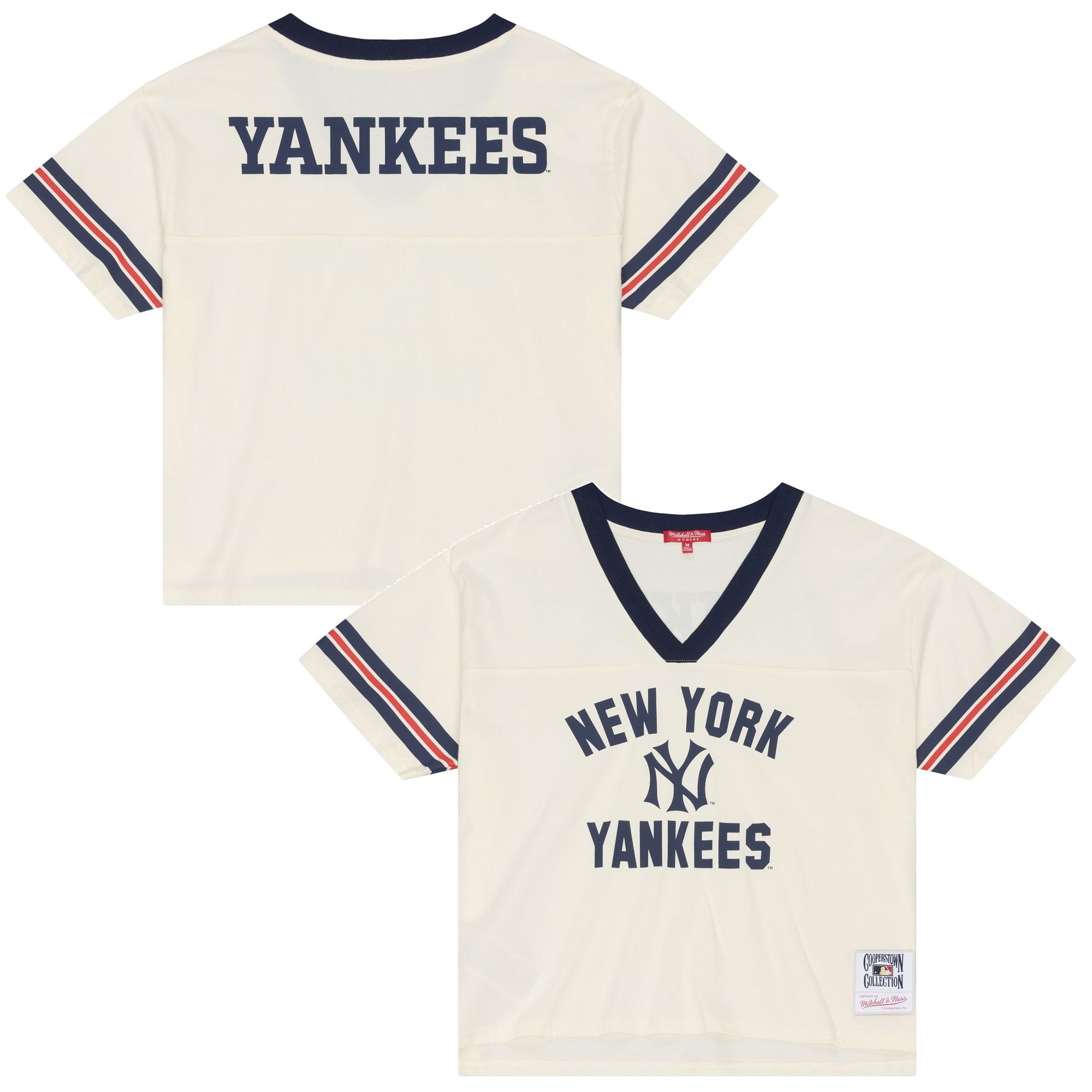 Mitchell &amp; Ness Women's New York Yankees Cream Retro Roots T-Shirt