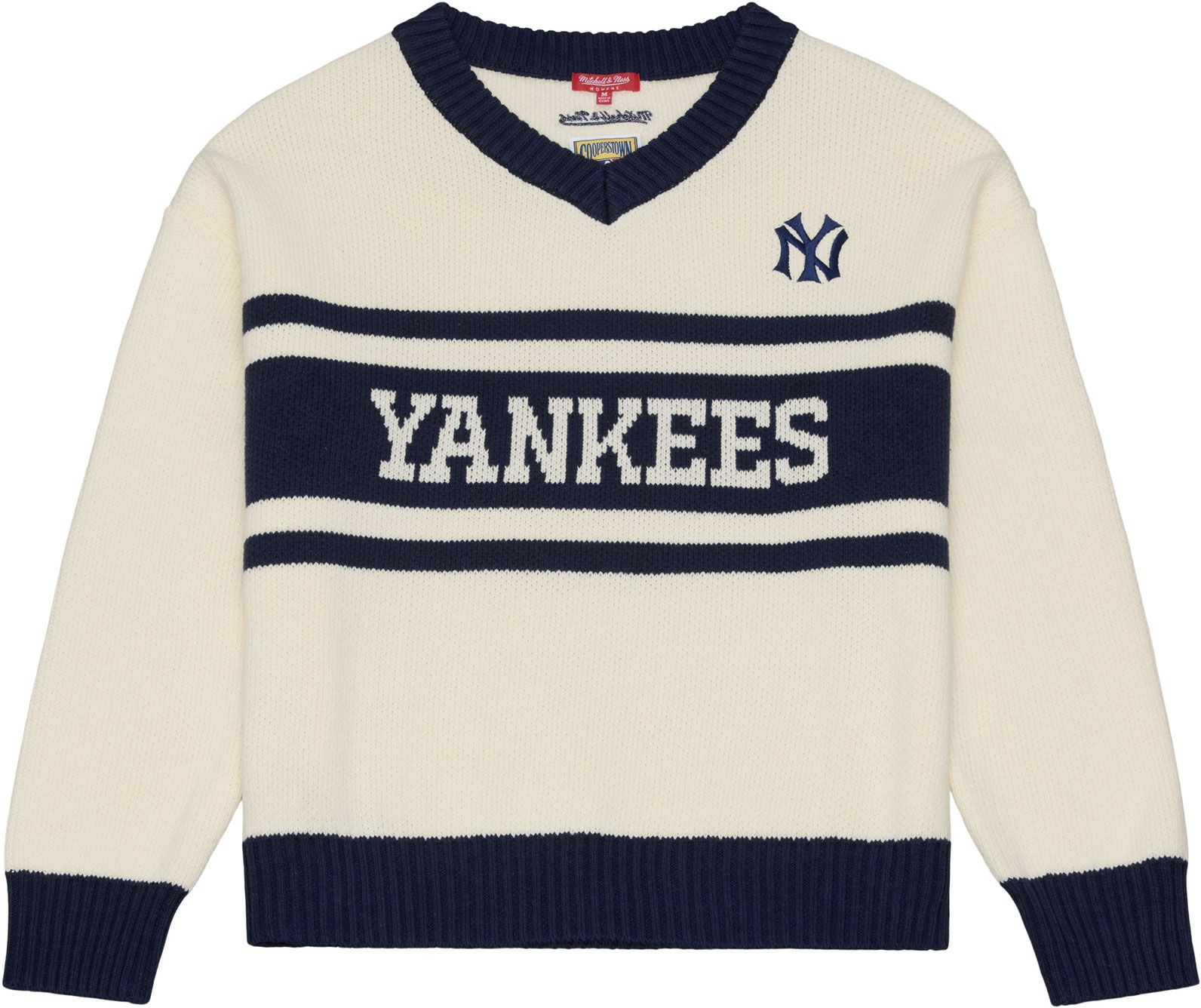 Mitchell &amp; Ness Women's New York Yankees Cream Retro Roots Sweater