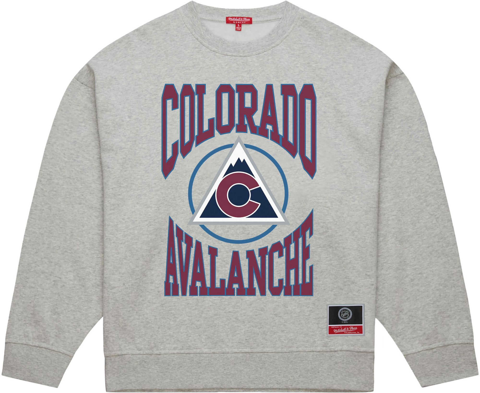 Mitchell & Ness Women's Colorado Avalanche Grey Logo Crewneck Sweatshirt