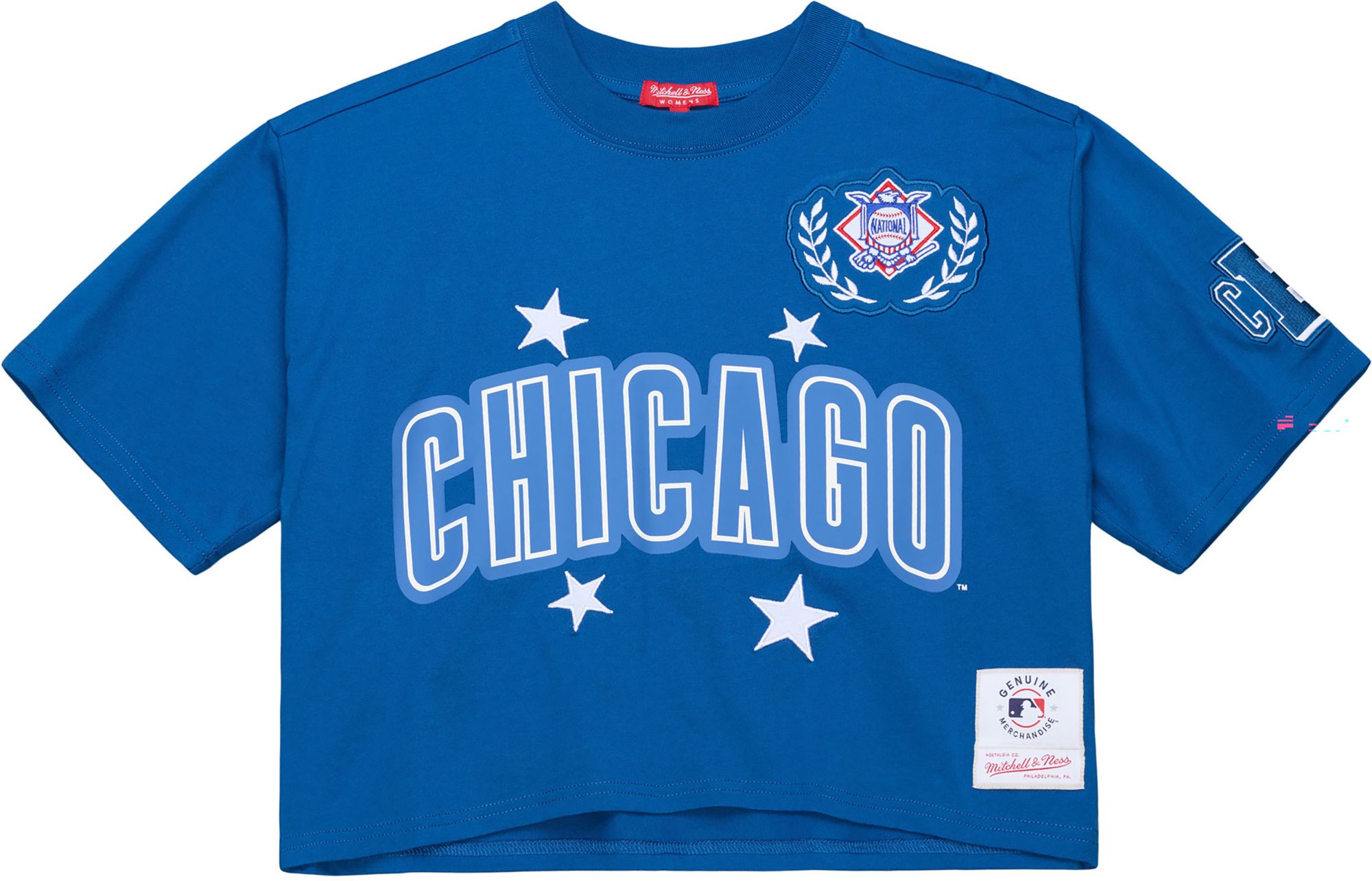 Mitchell & Ness Women's Chicago Cubs Pep Rally Cropped T-Shirt