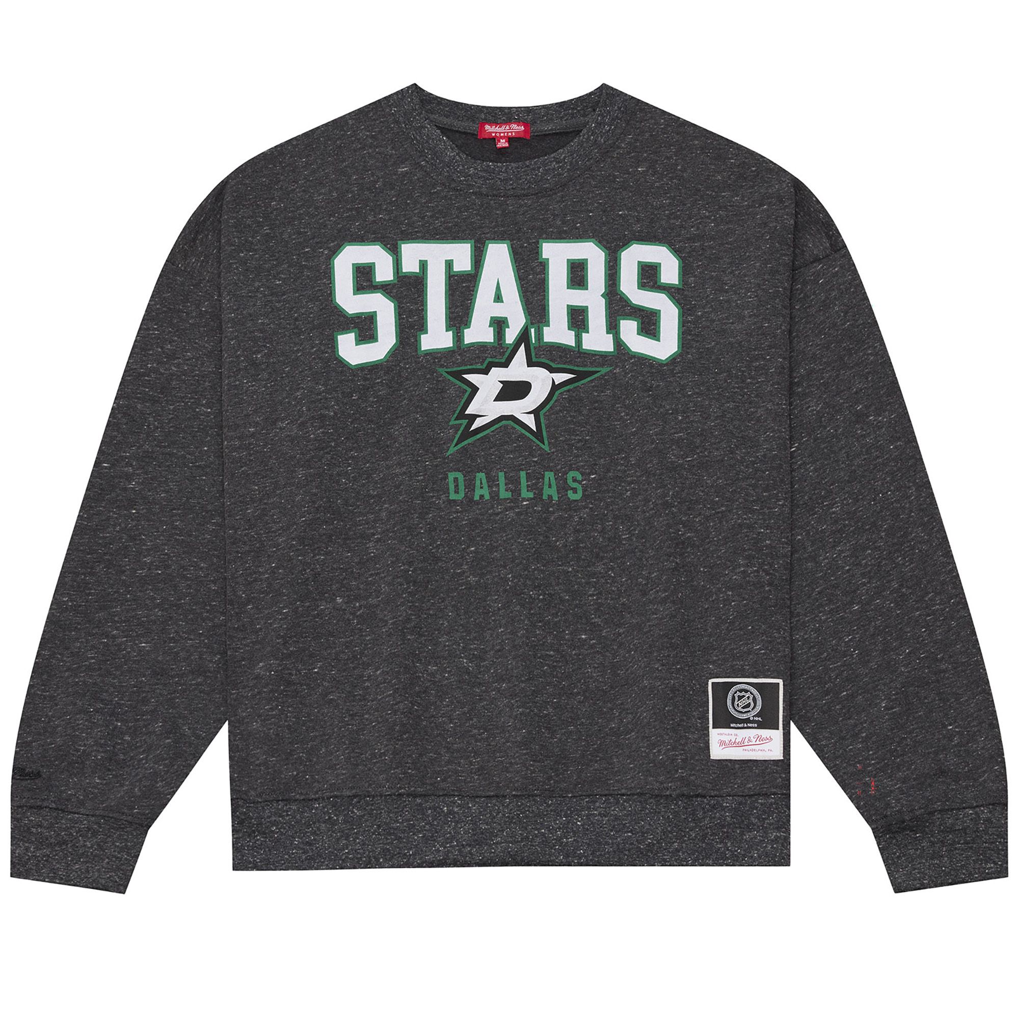 Mitchell & Ness Women's Dallas Stars Dark Grey Snow Wash Fleece Crewneck Sweatshirt