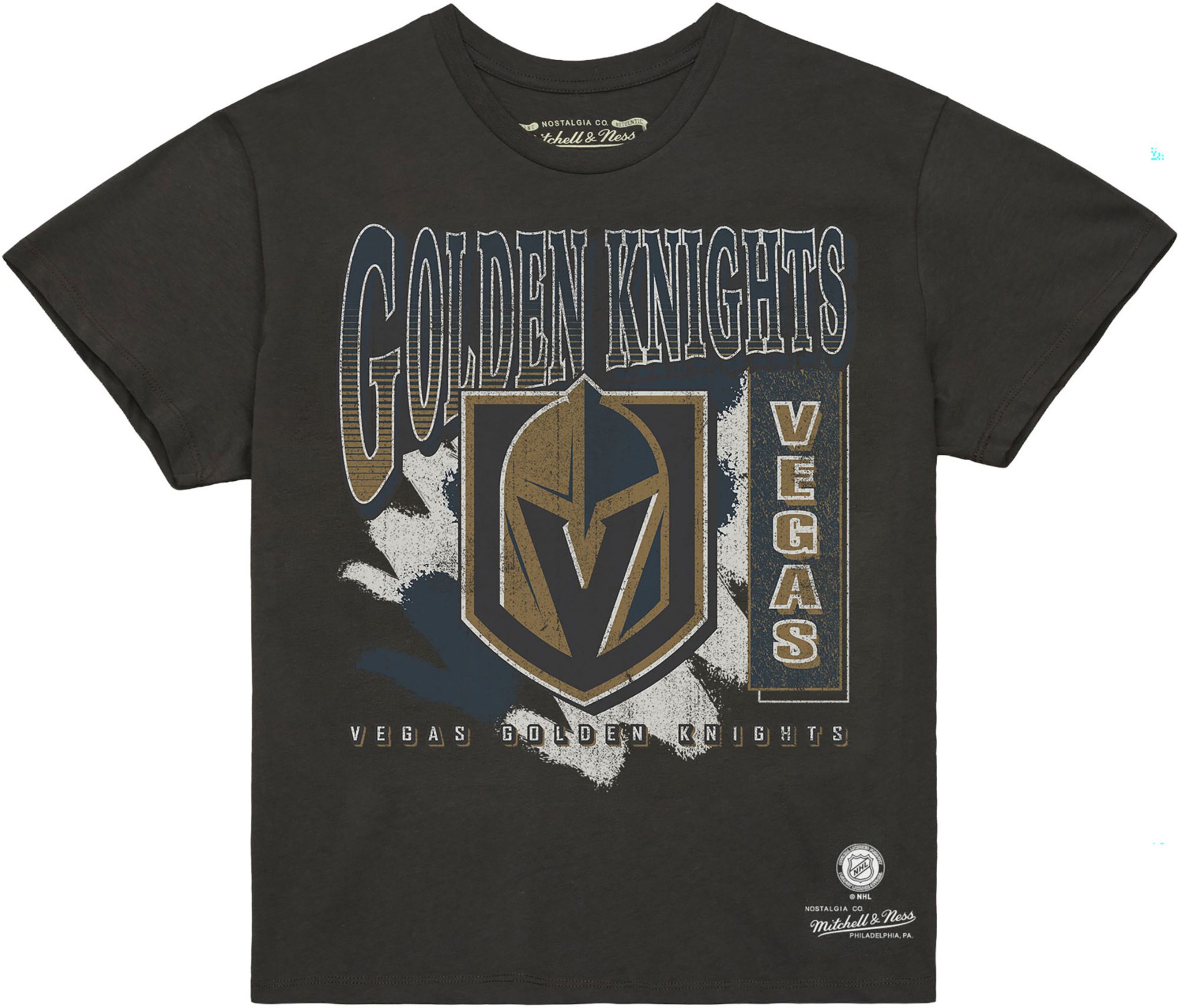 Mitchell & Ness Women's Vegas Golden Knights Vintage Black Choppy Ice T-Shirt