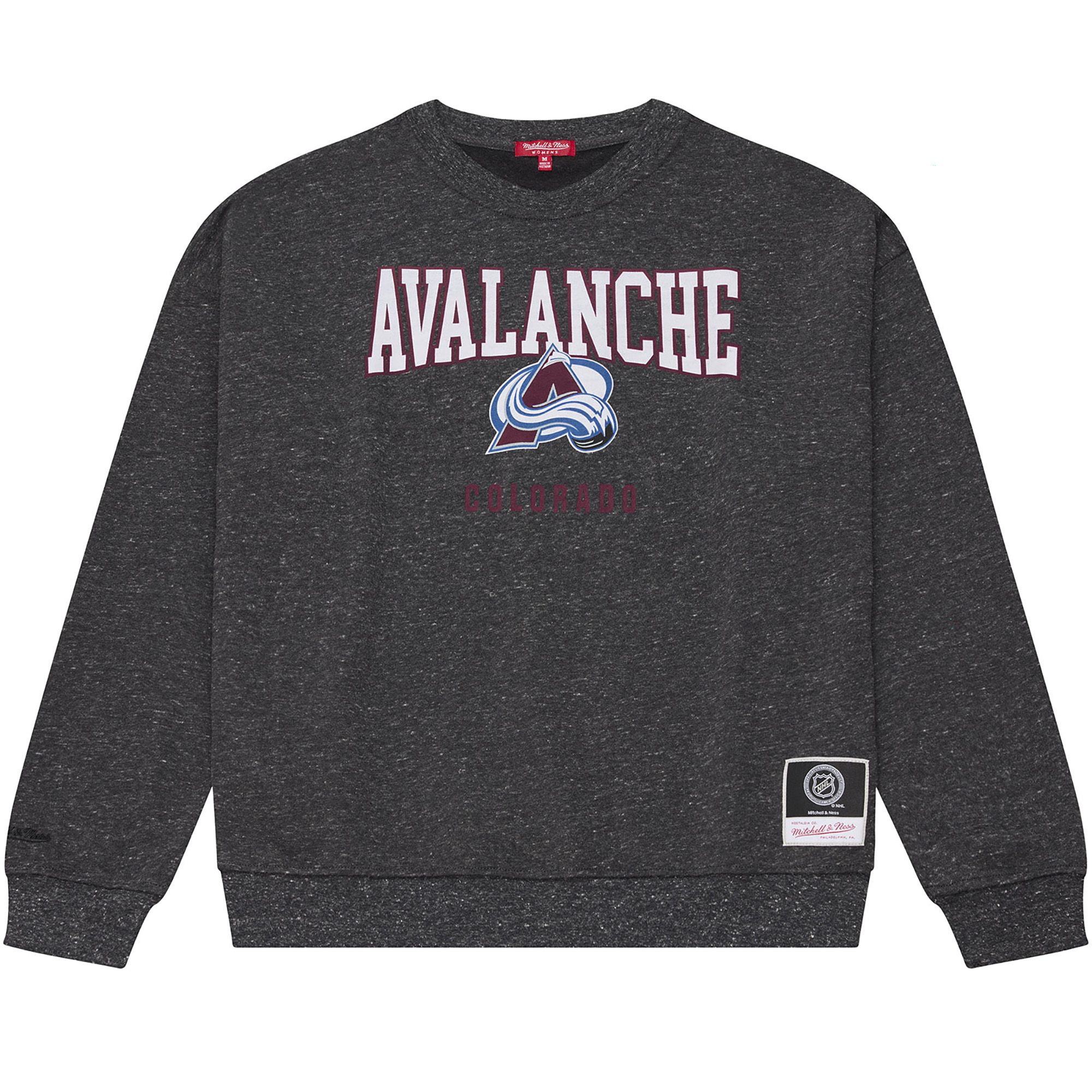 Mitchell & Ness Women's Colorado Avalanche Dark Grey Snow Wash Fleece Crewneck Sweatshirt