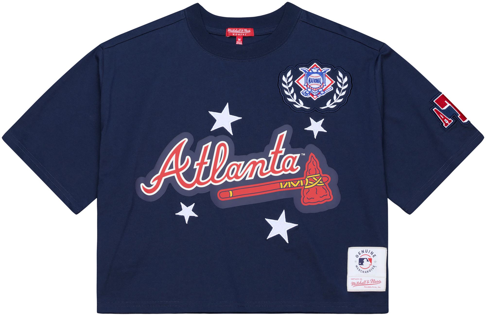 Mitchell &amp; Ness Women's Atlanta Braves Pep Rally Cropped T-Shirt