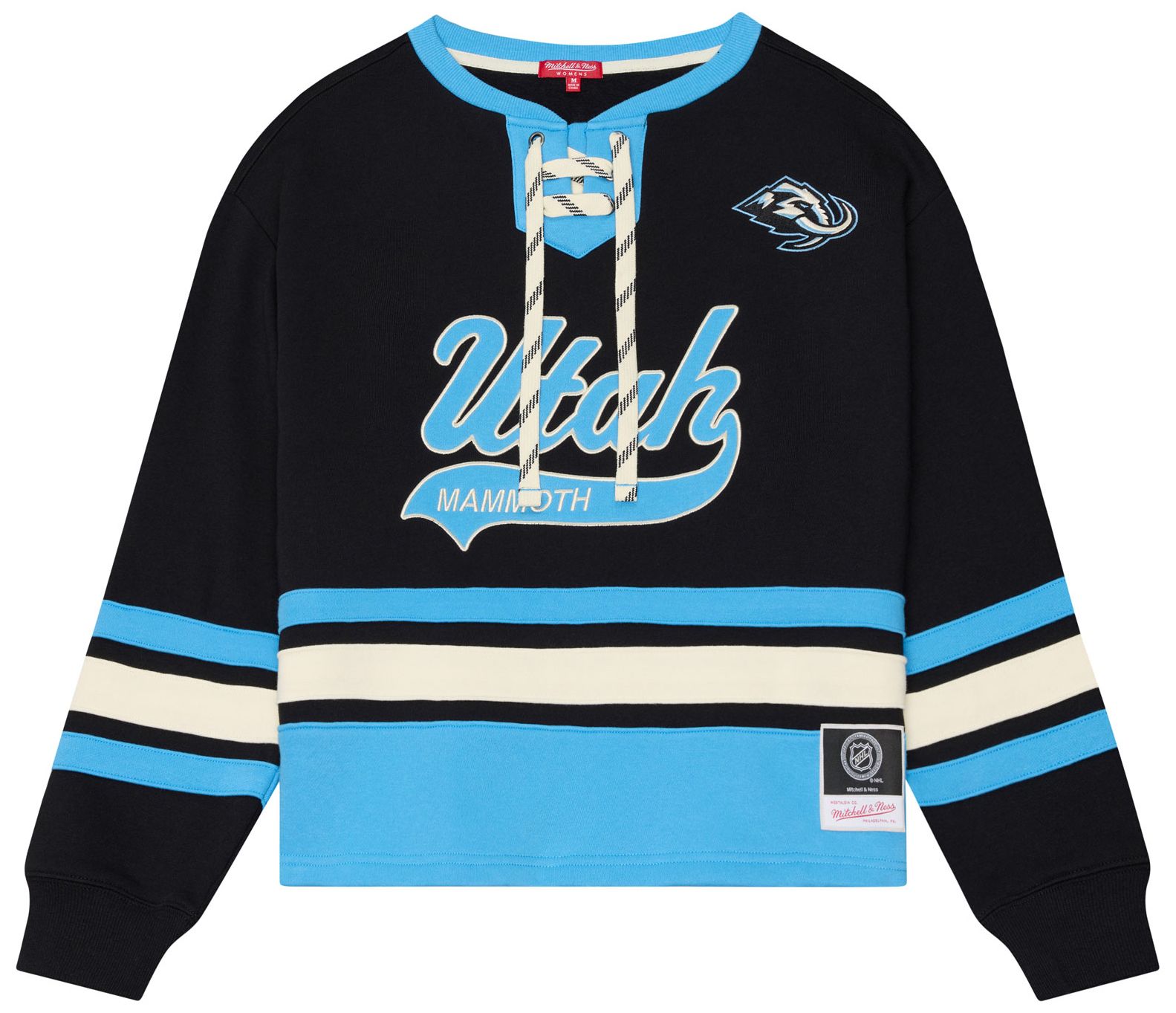 Mitchell &amp; Ness Women's Utah Mammoth Lace Up Crewneck Sweatshirt
