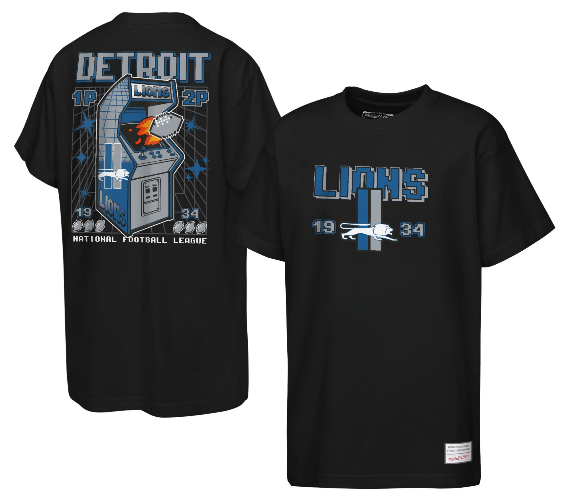 MITCHELL & NESS ライオンズ シャツアメリカンフットボール NFL Mitchell & Ness Youth Detroit Lions Black Arcade T-Shirt | Dick's