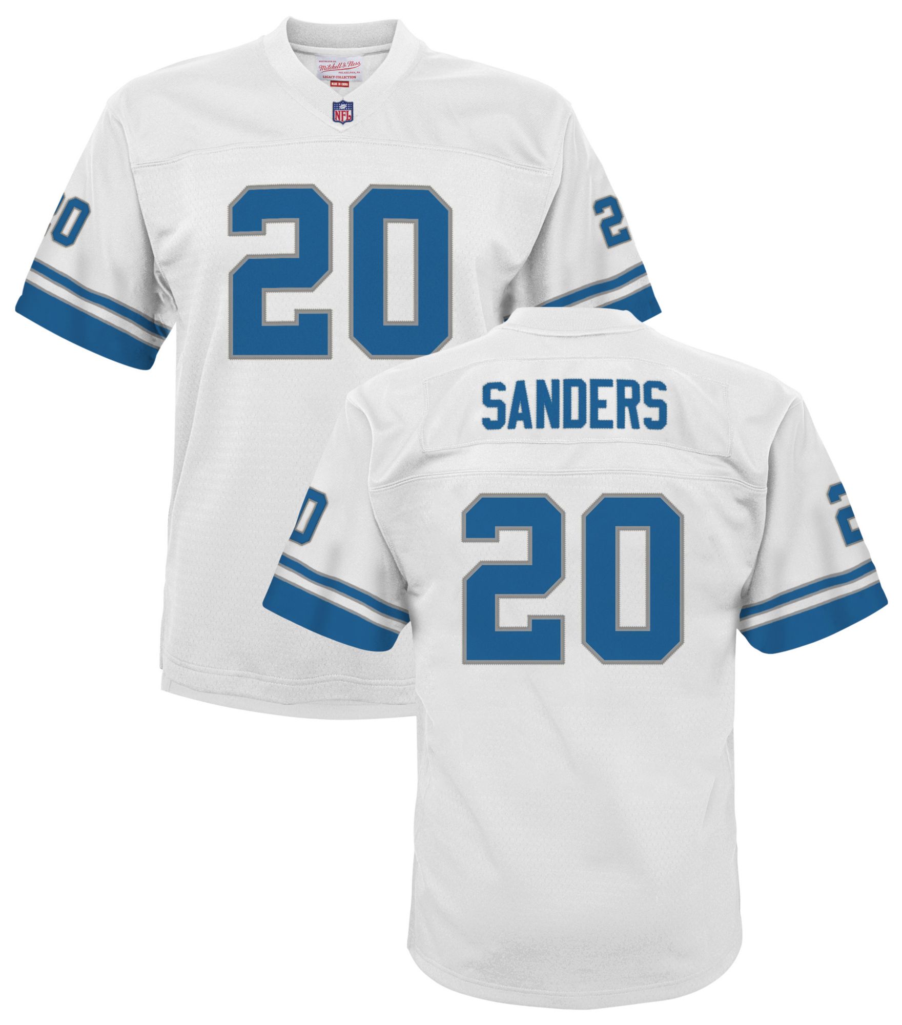 Mitchell &amp; Ness Youth Detroit Lions Barry Sanders #20 White Legacy Jersey