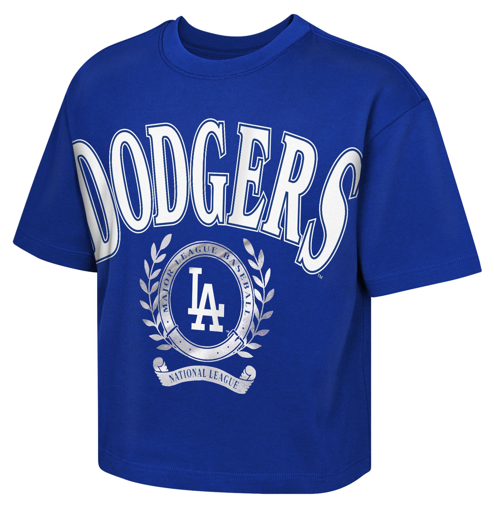 MLB Team Apparel Girls' Los Angeles Dodgers Royal Boxy T-Shirt