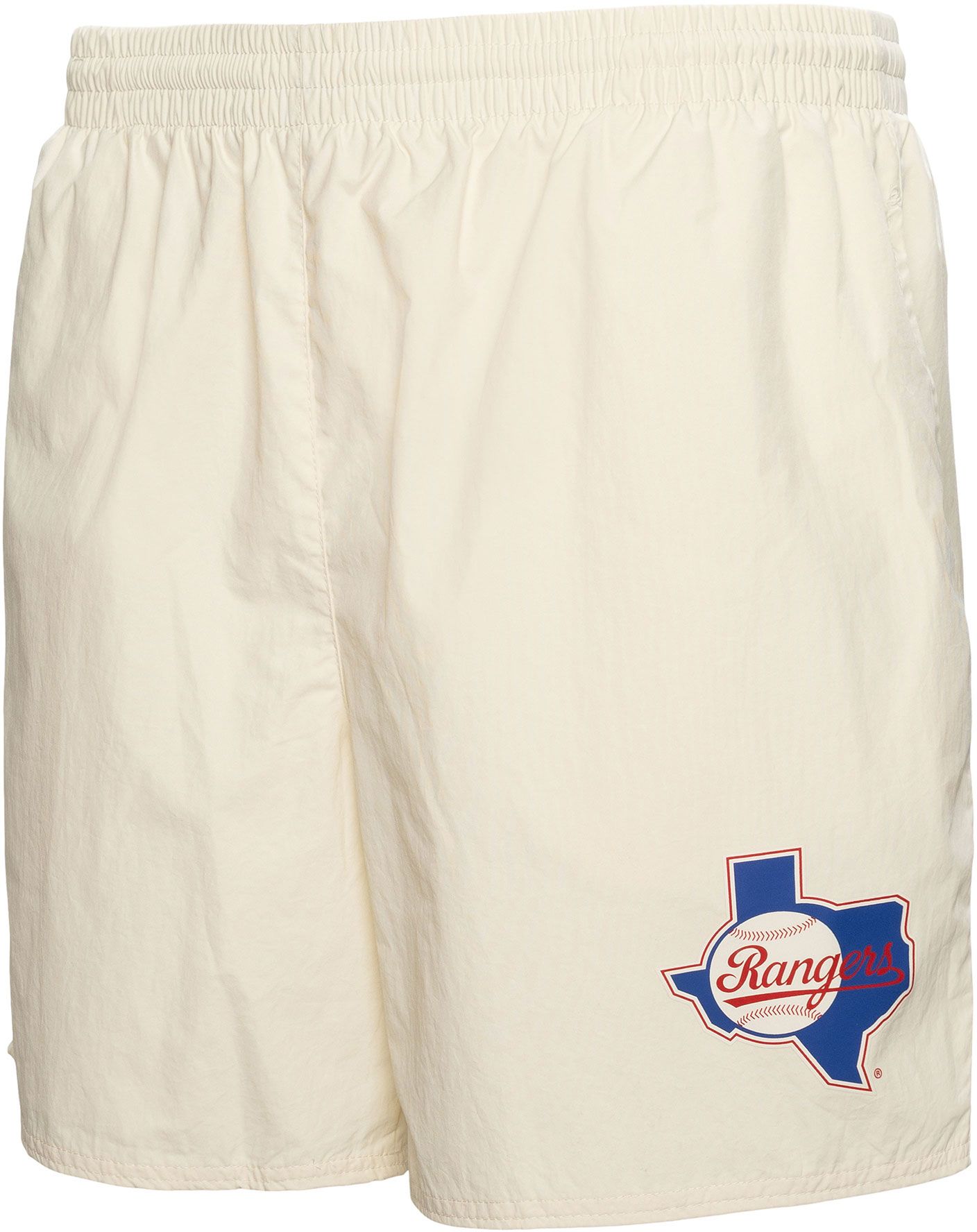 Mitchell & Ness Men's Texas Rangers Cream 7" Heritage Woven Shorts