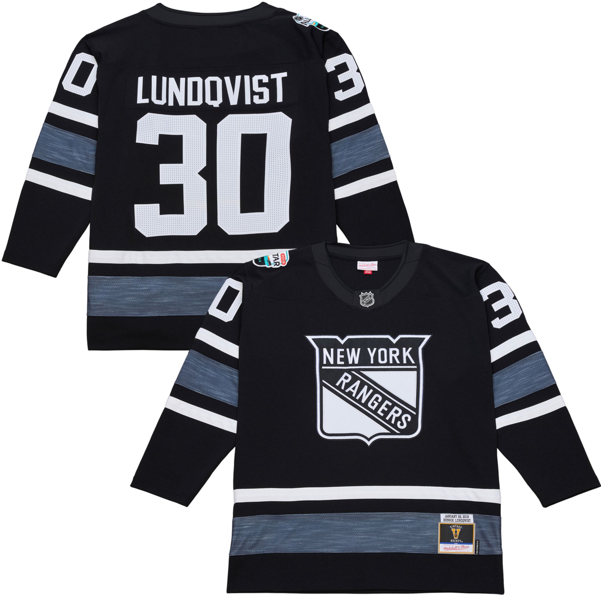 Mitchell & Ness Men's Seattle Kraken Black/White Henrik Lundqvist #30 All Star Game 2019 Jersey