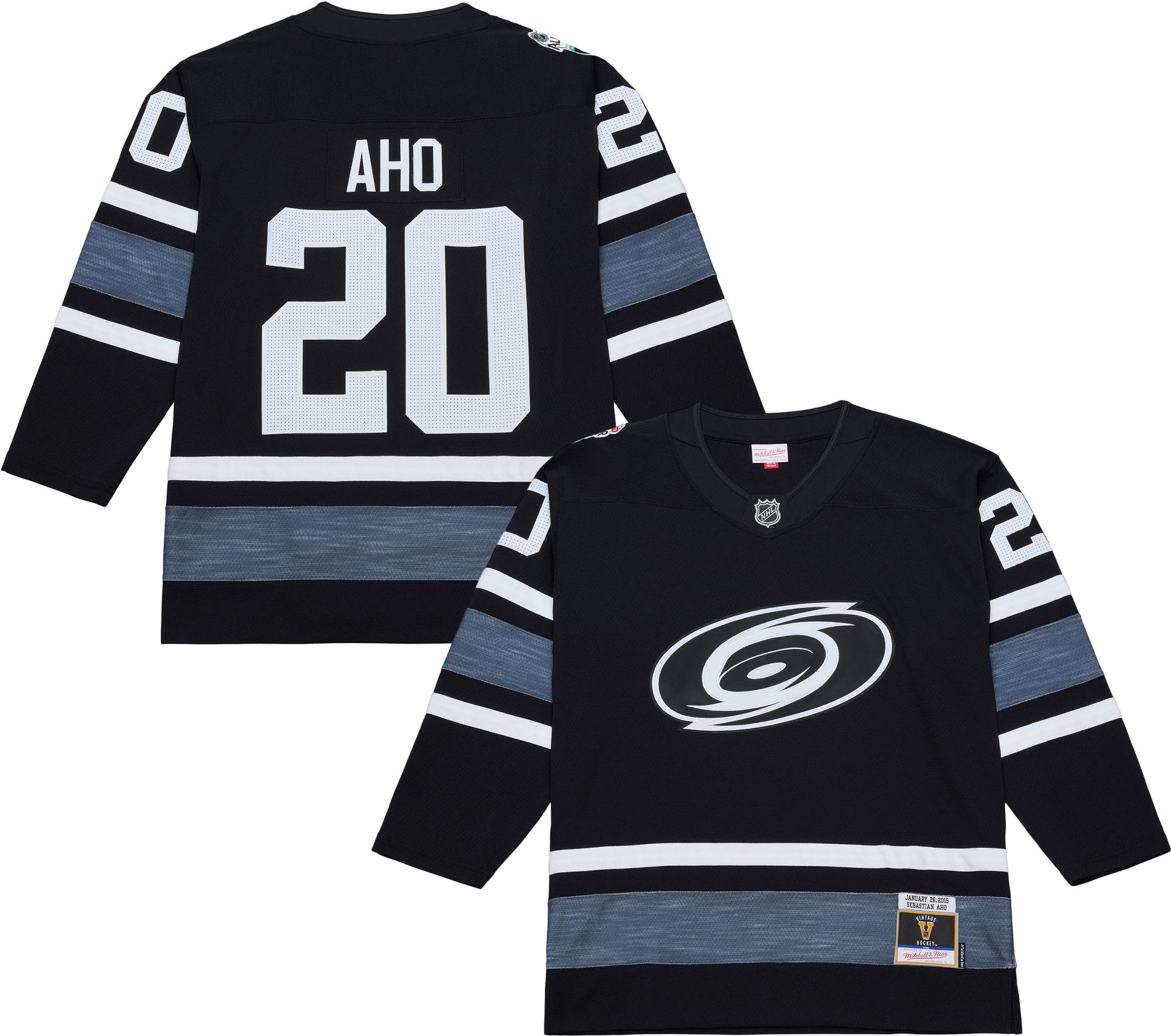 Mitchell & Ness Men's Seattle Kraken Black/White Sebastian Aho #20 All Star Game 2019 Jersey
