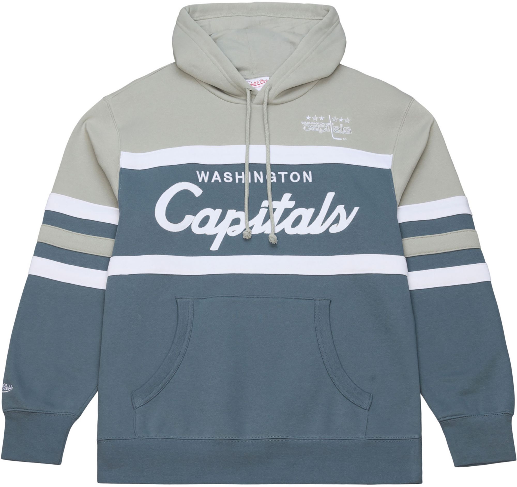 Mitchell &amp; Ness Men's Washington Capitals Light Grey Head Coach Pullover Hoodie