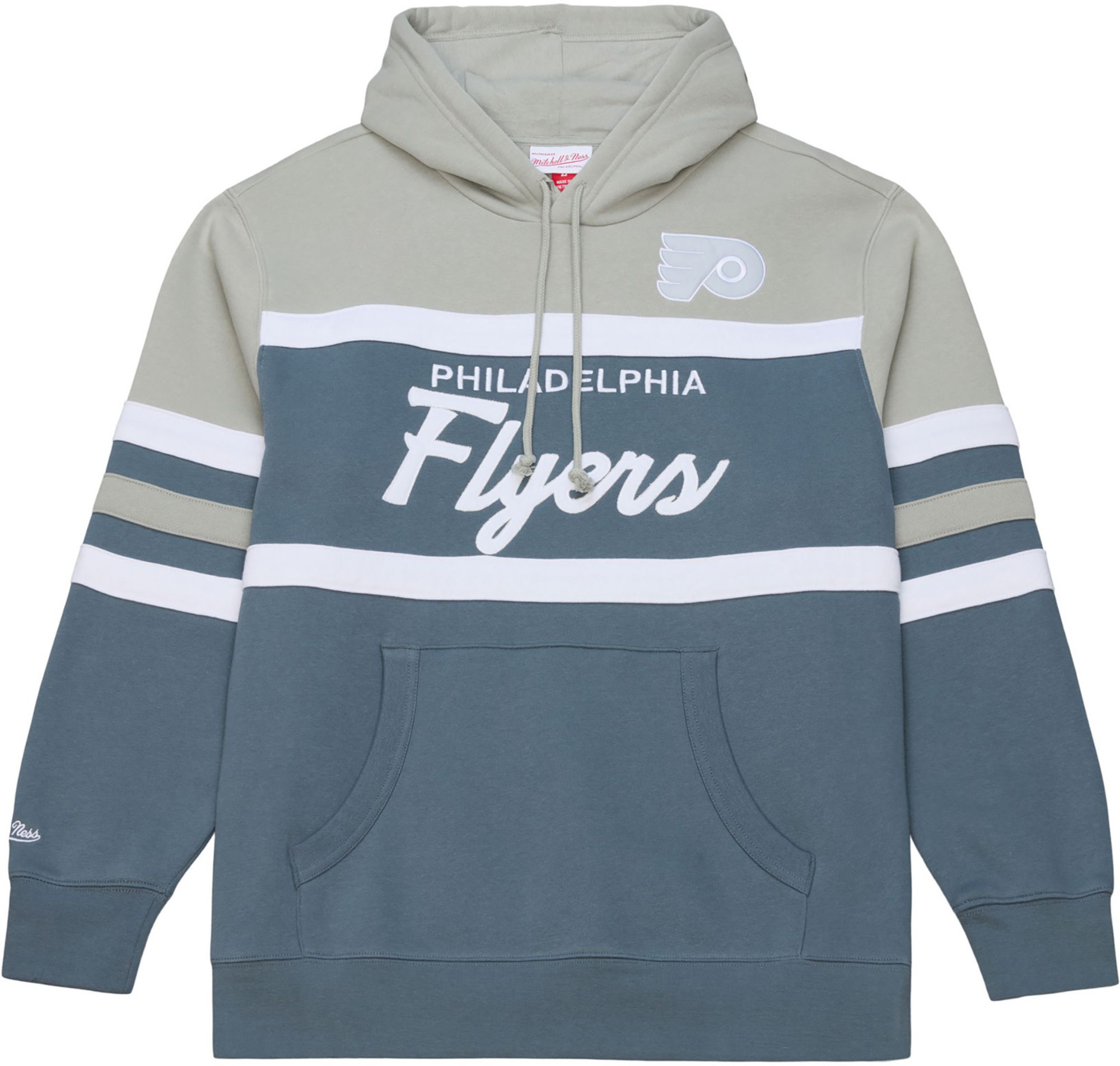 Mitchell &amp; Ness Men's Philadelphia Flyers Light Grey Head Coach Pullover Hoodie