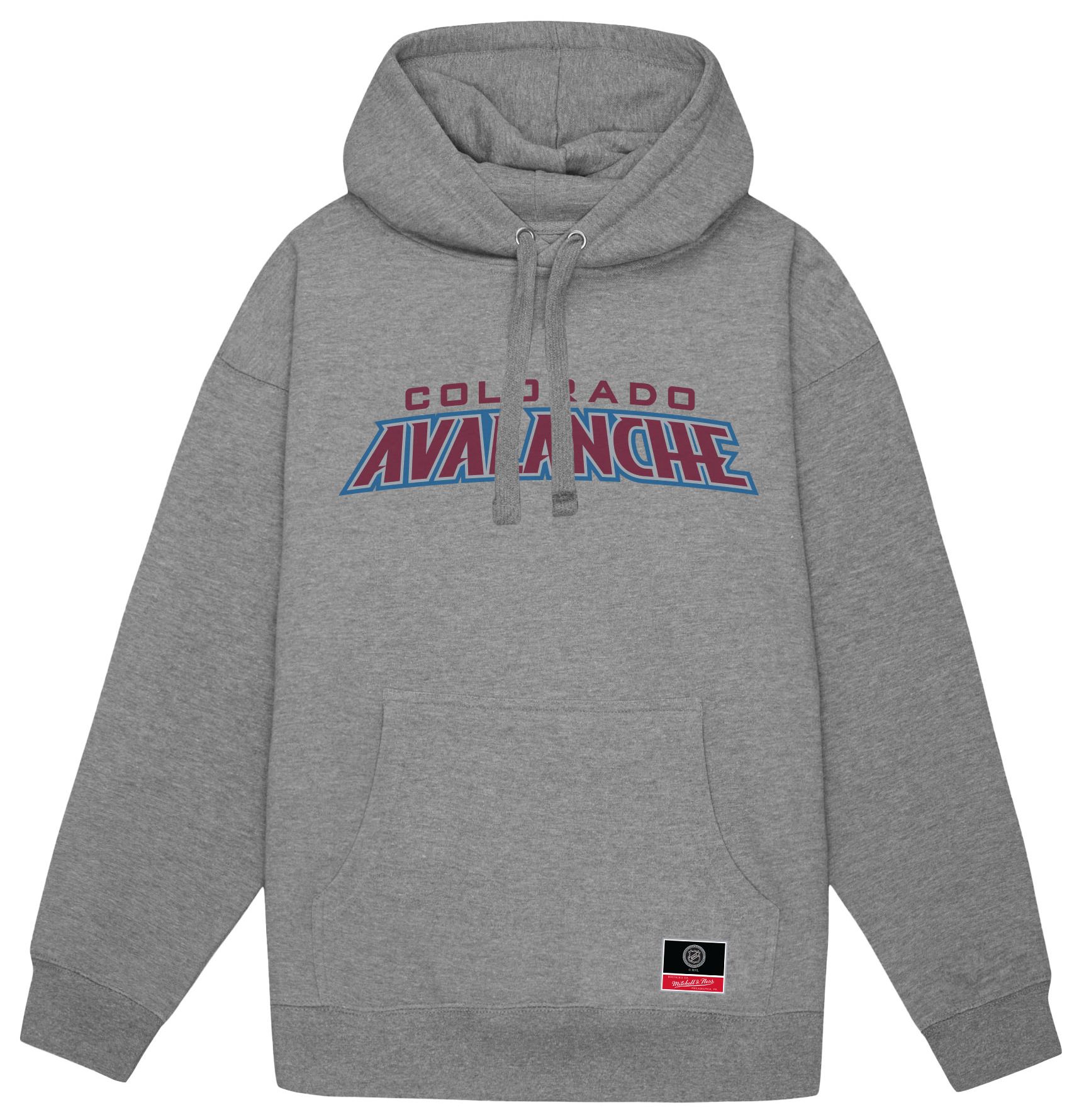 Mitchell &amp; Ness Men's Colorado Avalanche Grey Heather Wordmark Pullover Hoodie