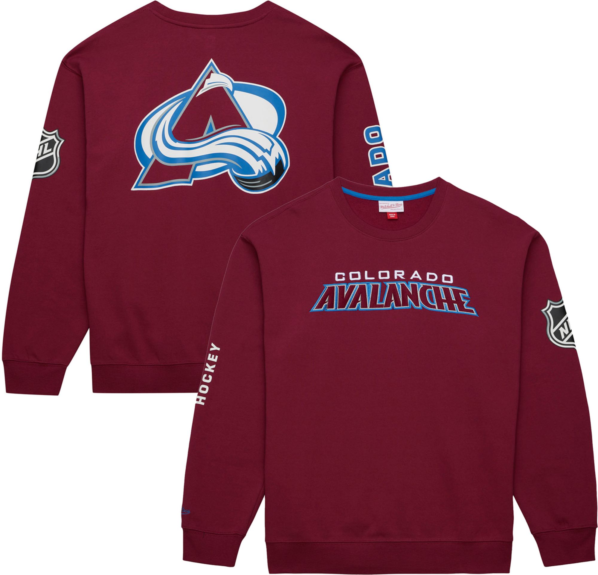Mitchell & Ness Men's Colorado Avalanche Maroon There and Back Crewneck Sweatshirt