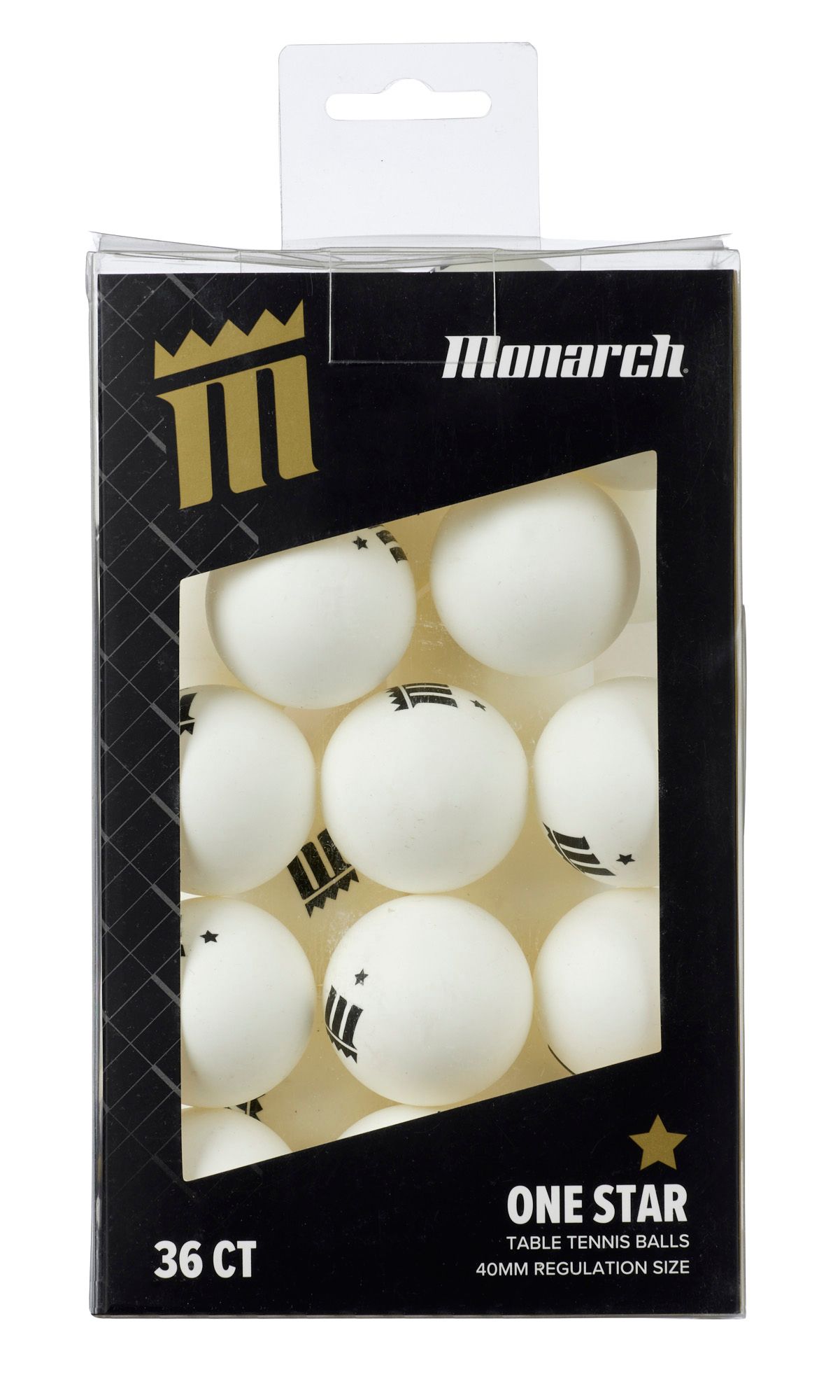Monarch One-Star White Table Tennis Balls 36 Pack