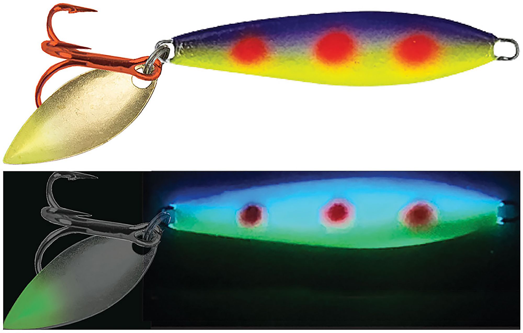 Moonshine Two-Faced Shiver Spoon Glow 1/8 oz. Lure