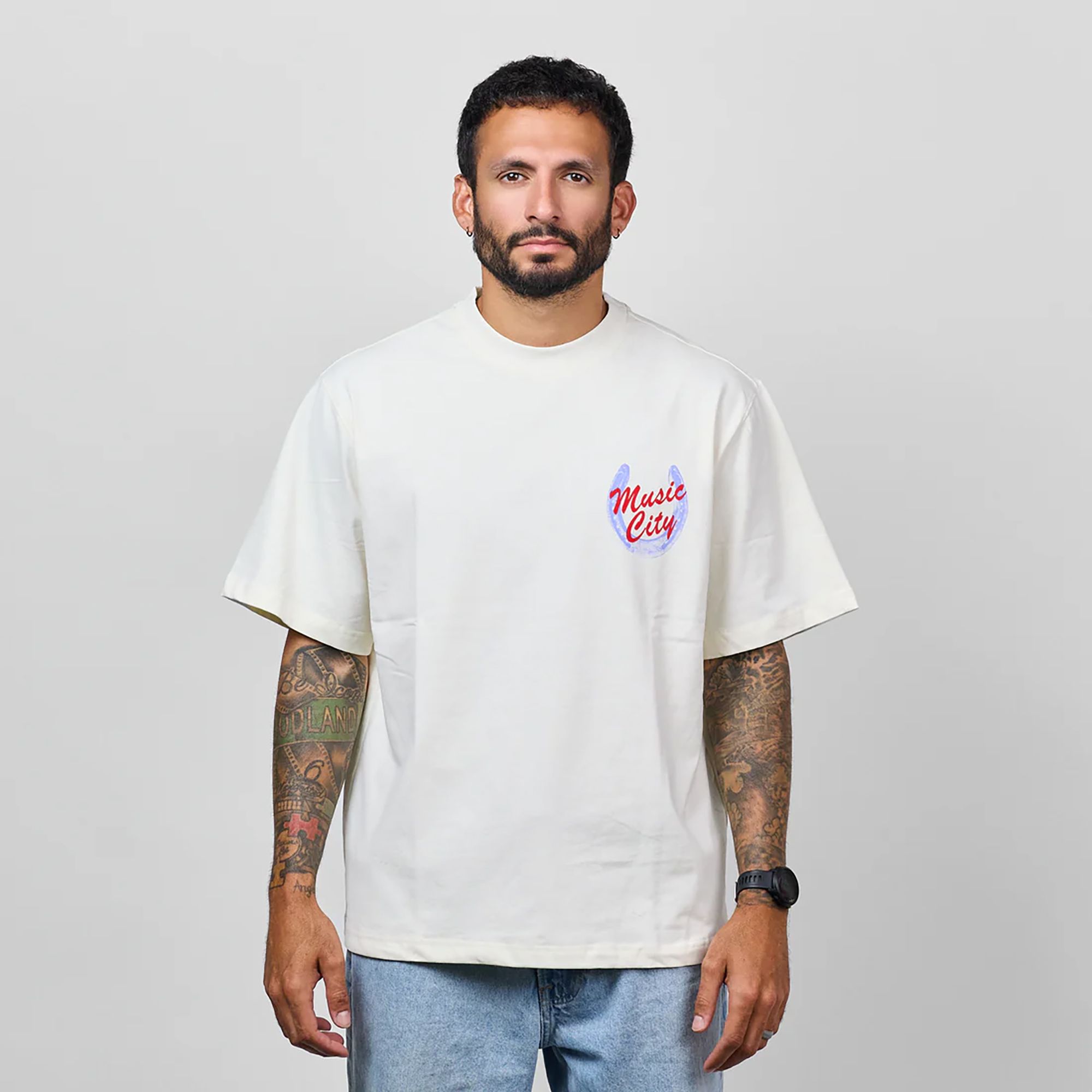 Nash Adult Nashville White Music Horseshoe T-Shirt