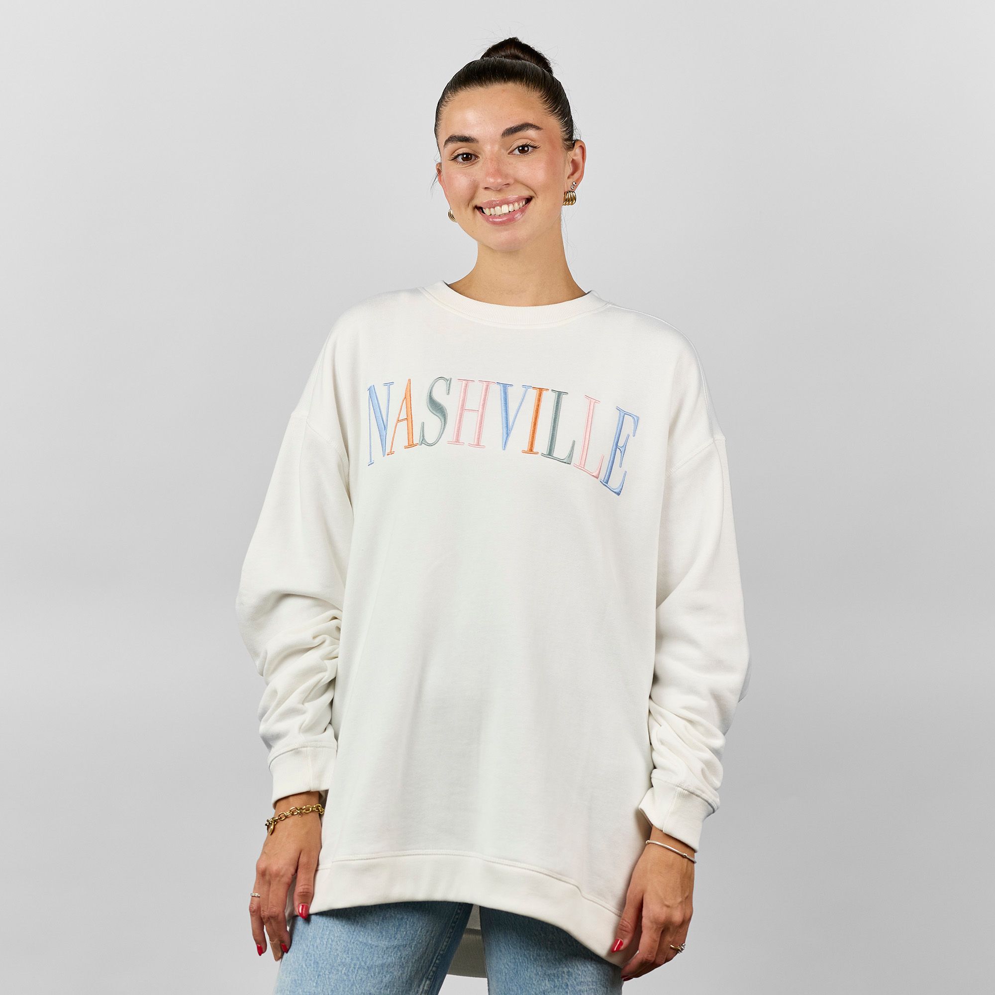 Nash Women's Nashville White Chloe Crewneck Sweatshirt