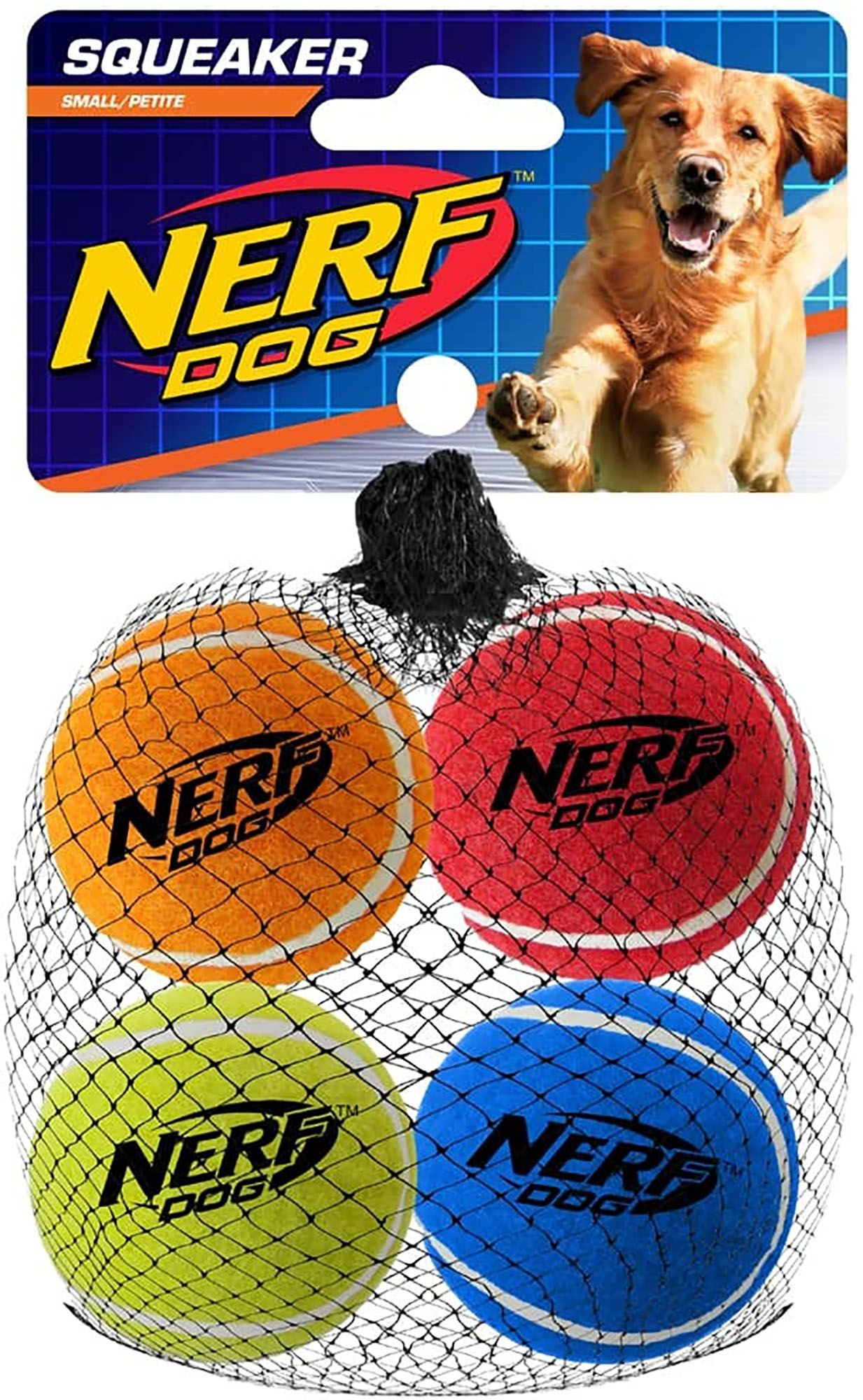 Nerf Dog Squeak 2.5" Tennis Ball Dog Toy - 4 Pack