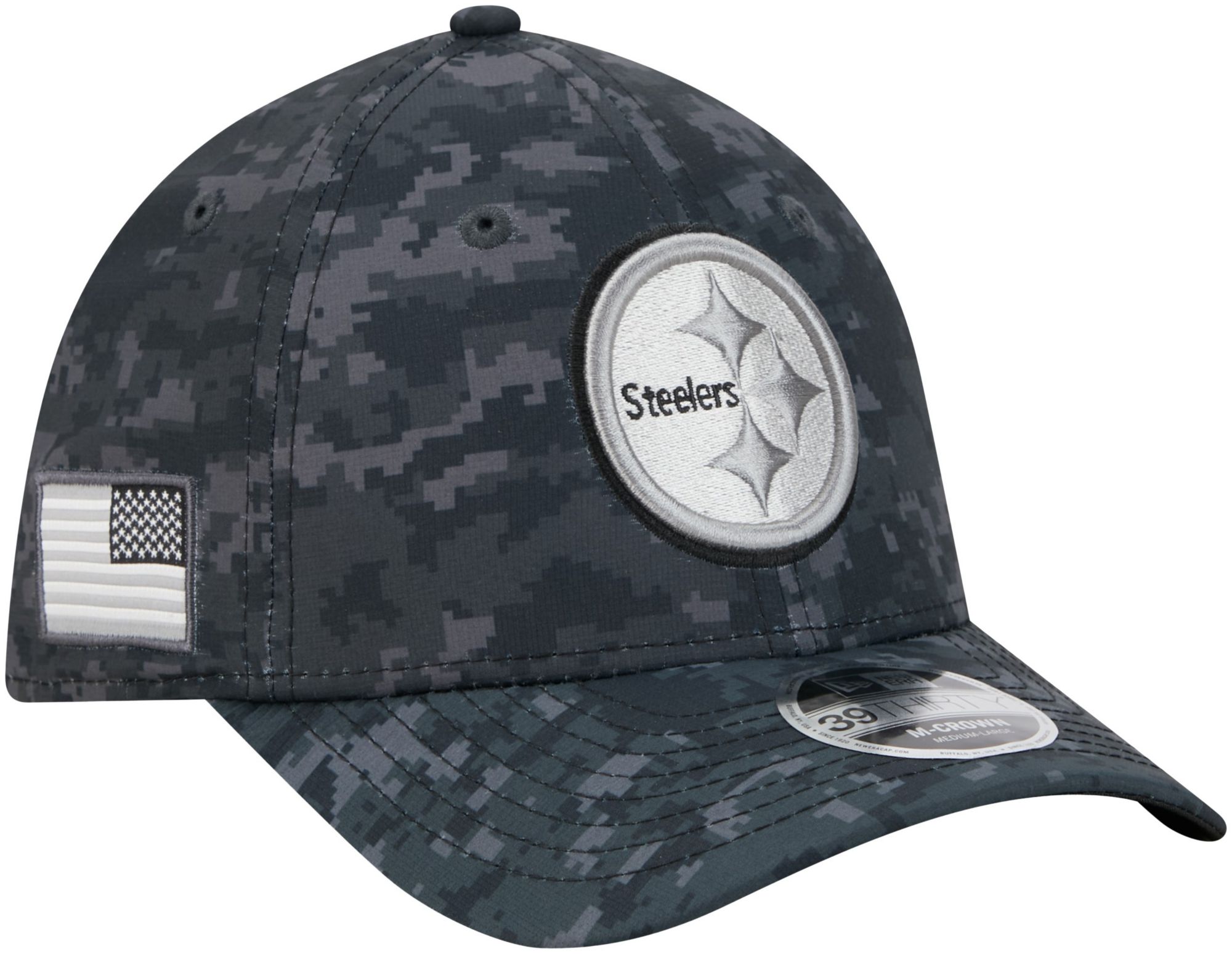 New Era Adult Pittsburgh Steelers Salute To Service 2026 39Thirty M-Crown Stretch Fit Hat