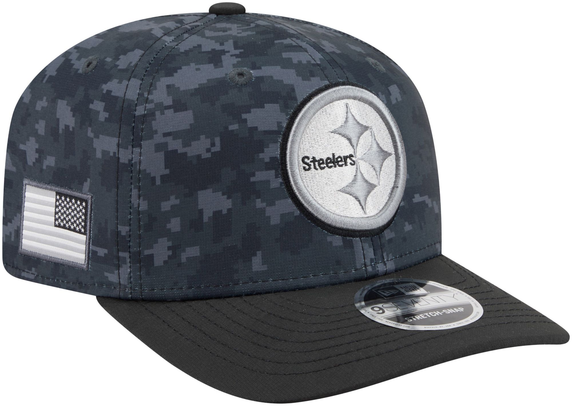 New Era Adult Pittsburgh Steelers Salute To Service 2026 9Seventy Adjustable Stretch-Snap Hat
