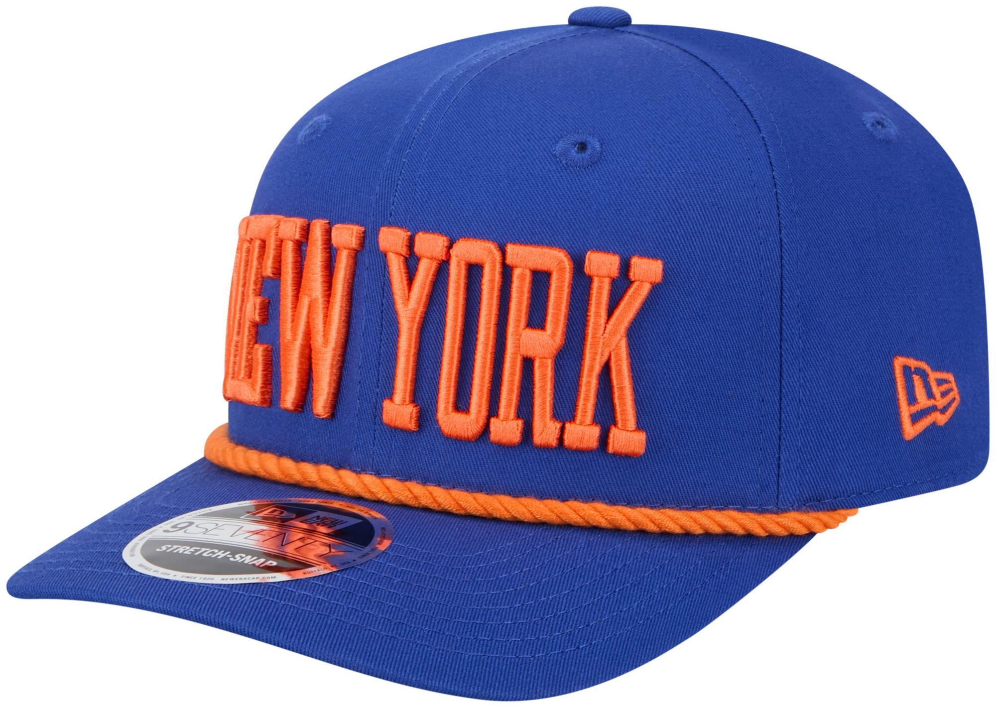 New Era Adult New York Knicks Blue Wordmark 9Seventy Adjustable Hat
