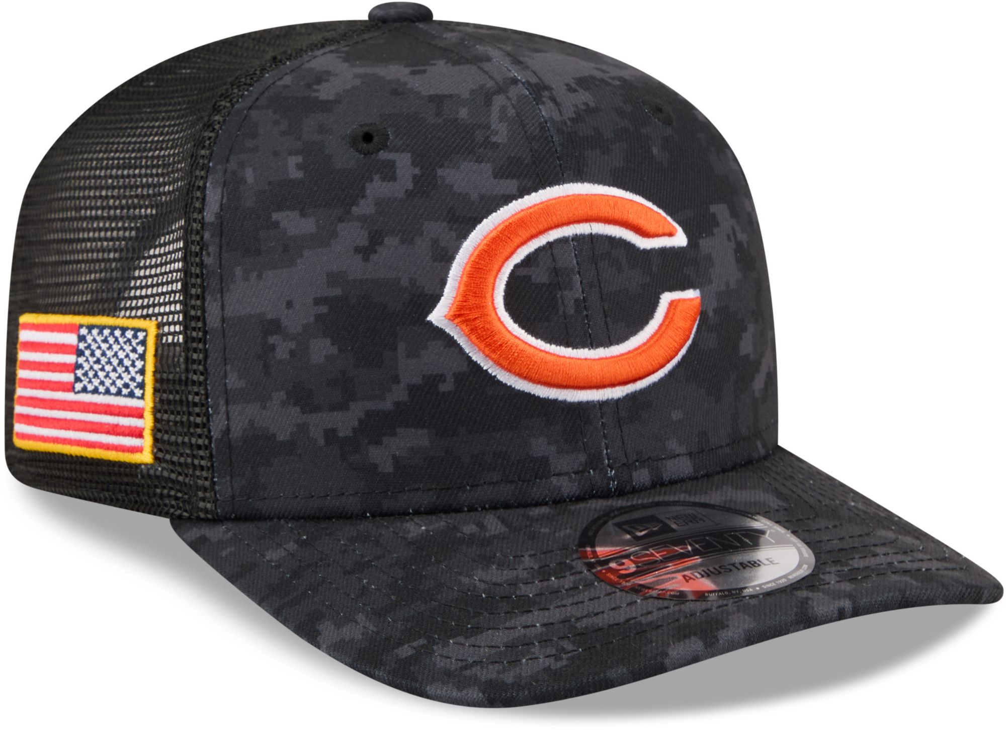 New Era Adult Chicago Bears Salute To Service 2026 9Seventy Adjustable Trucker Hat