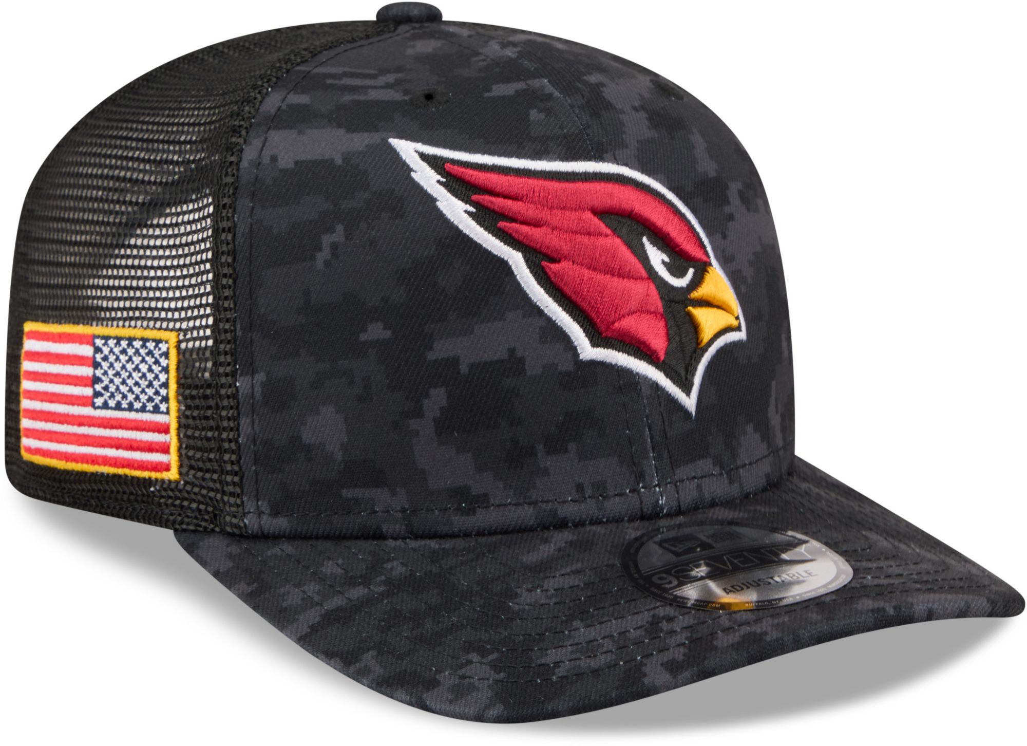 New Era Adult Arizona Cardinals Salute To Service 2026 9Seventy Adjustable Trucker Hat