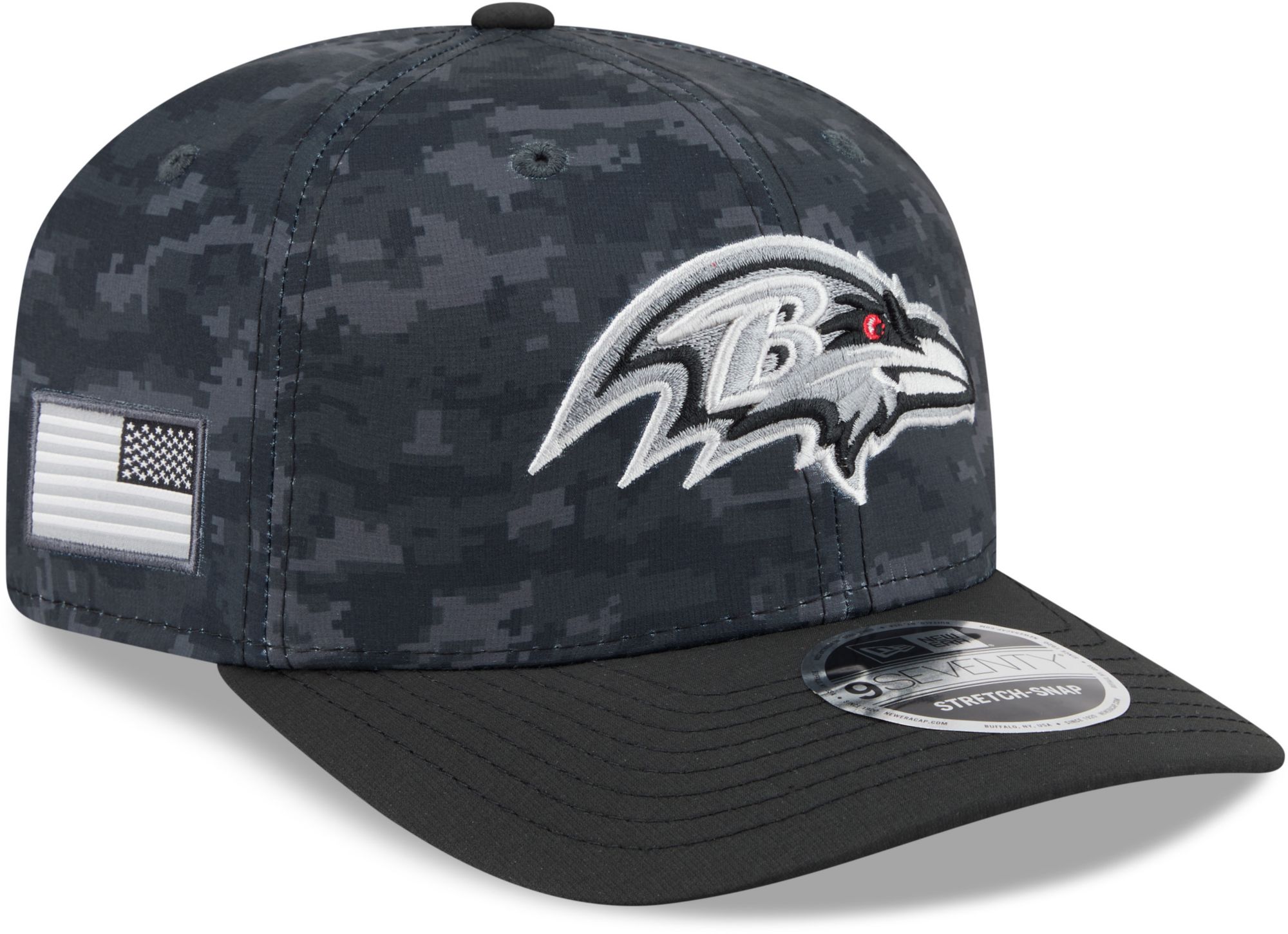 New Era Adult Baltimore Ravens Salute To Service 2026 9Seventy Adjustable Stretch-Snap Hat