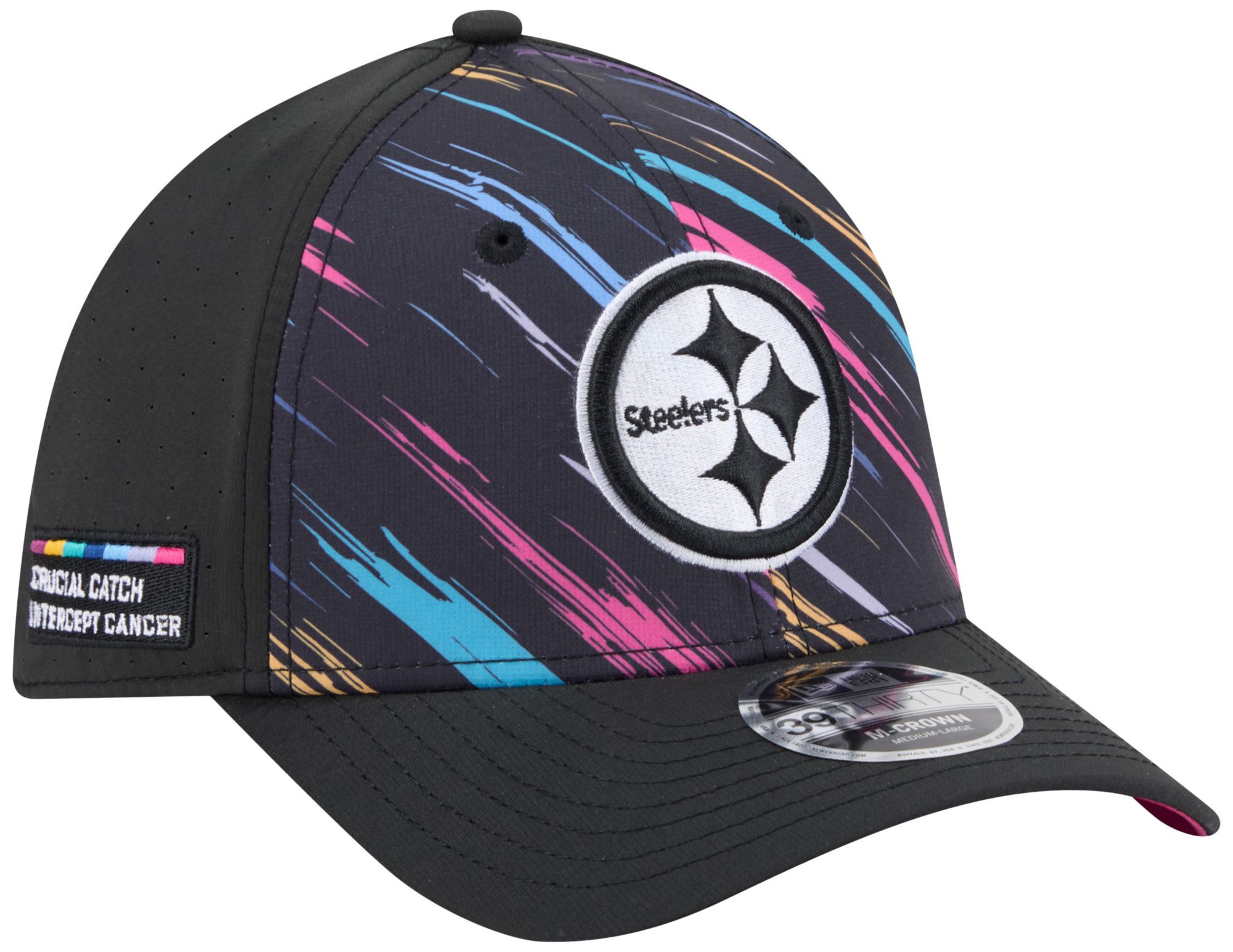 New Era Adult Pittsburgh Steelers Crucial Catch 39Thirty Stretch Fit Hat