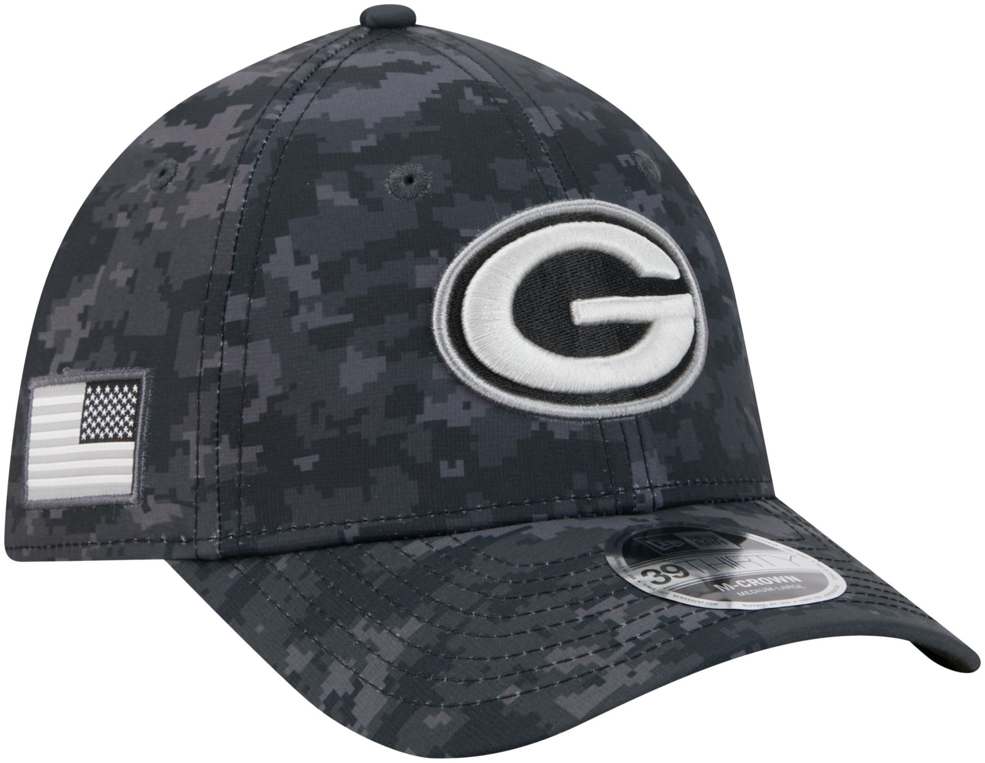 New Era Adult Green Bay Packers Salute To Service 2026 39Thirty M-Crown Stretch Fit Hat