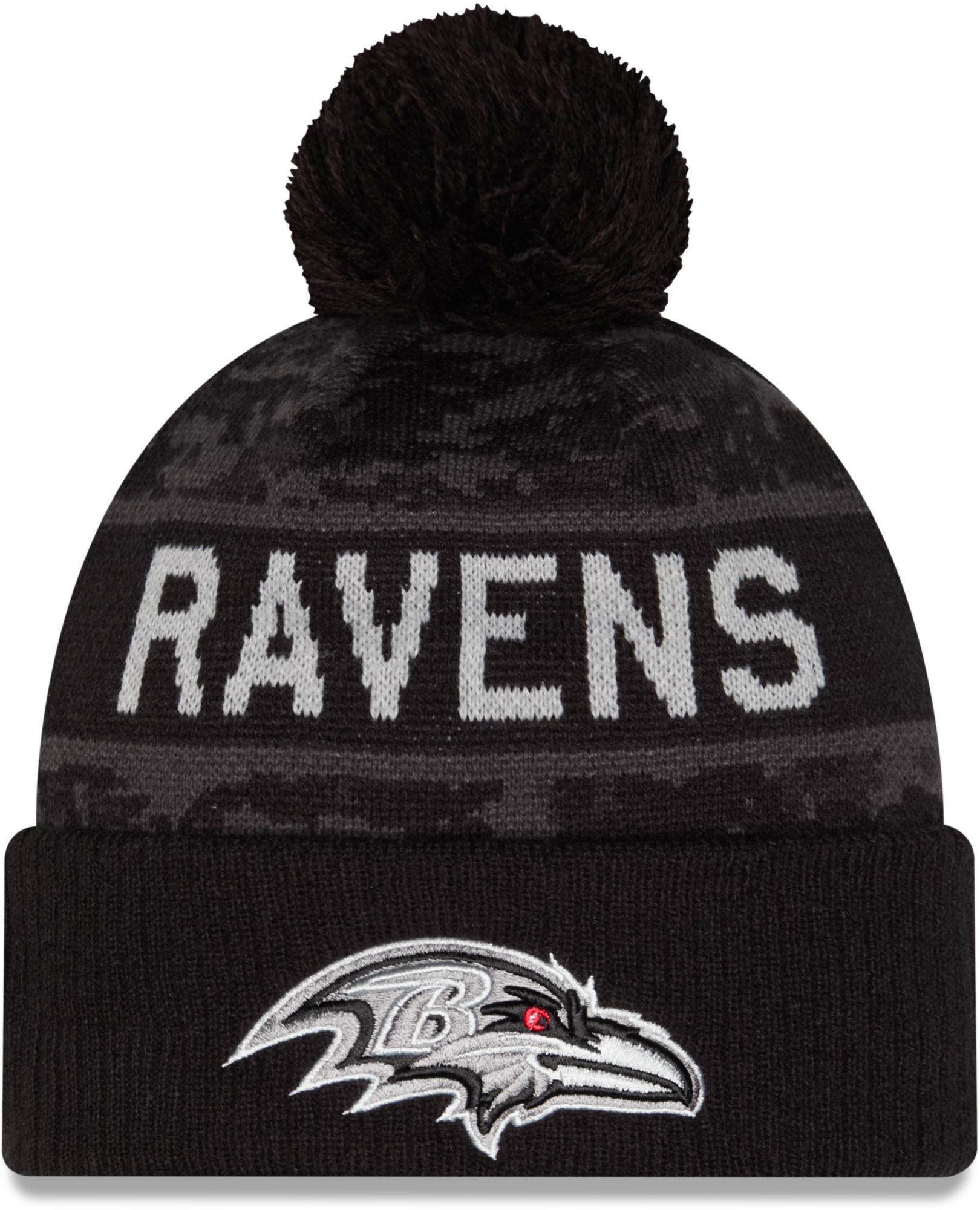New Era Adult Baltimore Ravens Salute To Service 2026 Sideline Knit Beanie