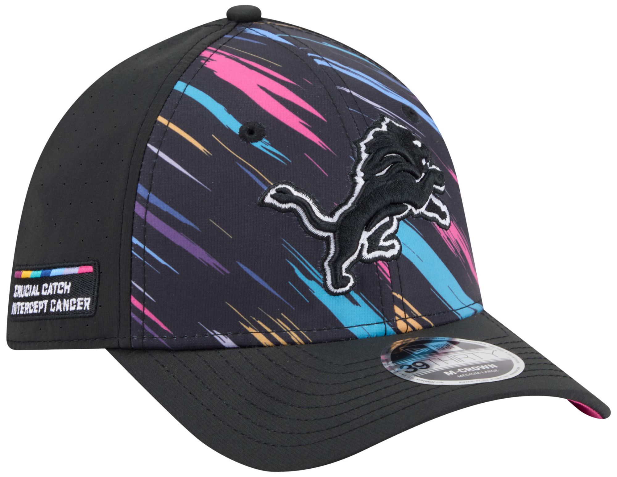 New Era Adult Detroit Lions Crucial Catch 39Thirty Stretch Fit Hat