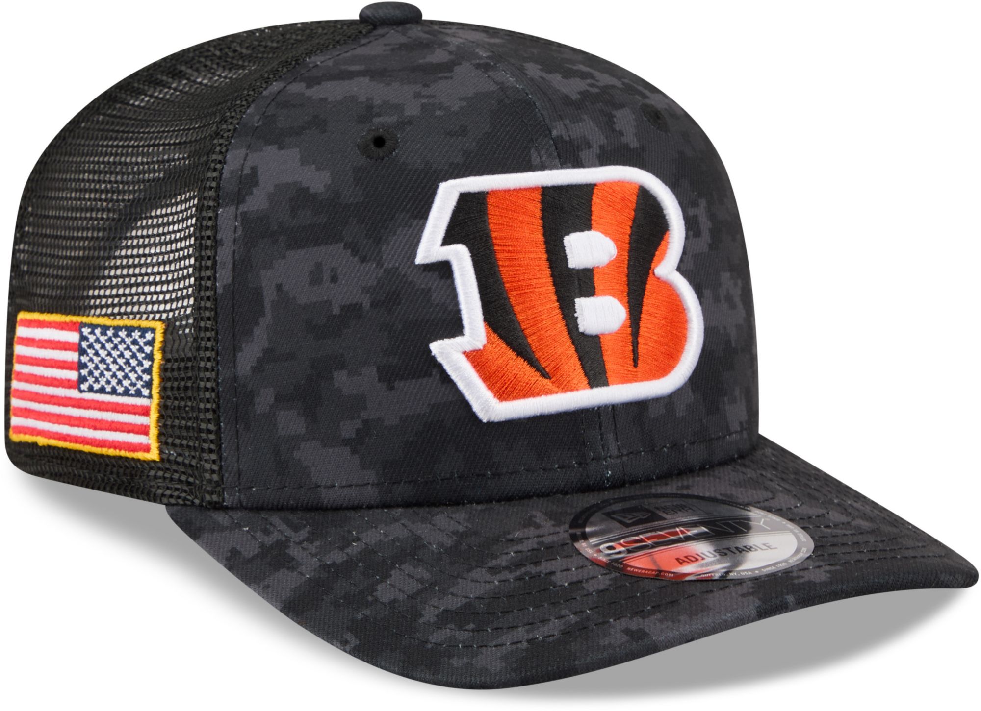 New Era Adult Cincinnati Bengals Salute To Service 2026 9Seventy Adjustable Trucker Hat