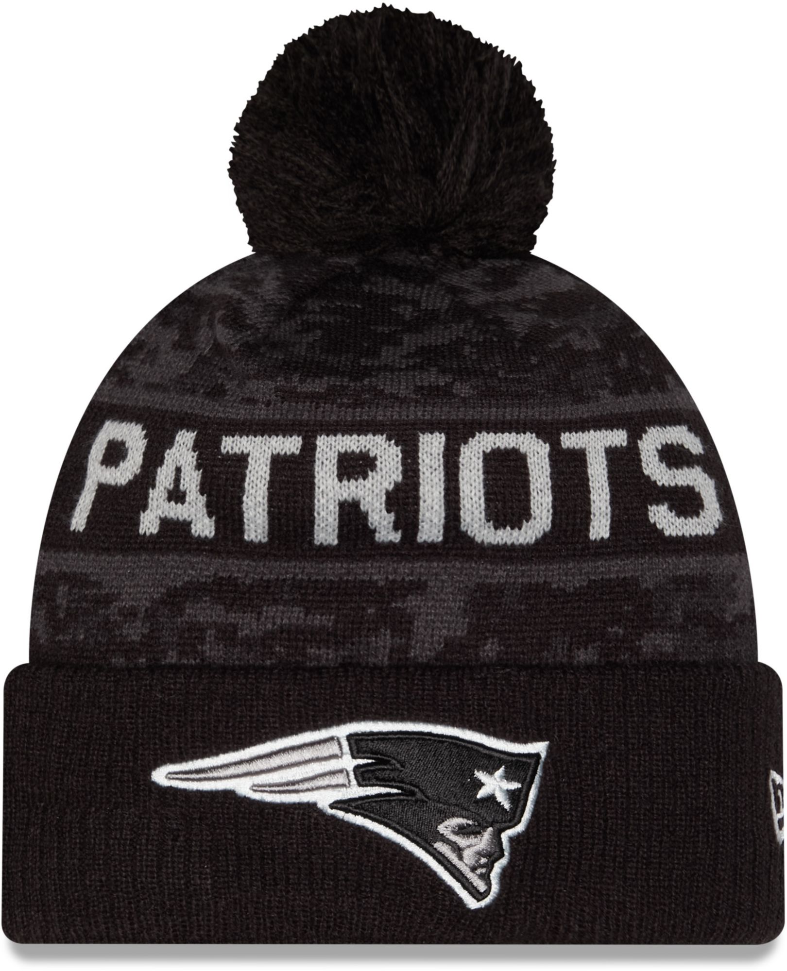 New Era Adult New England Patriots Salute To Service 2026 Sideline Knit Beanie