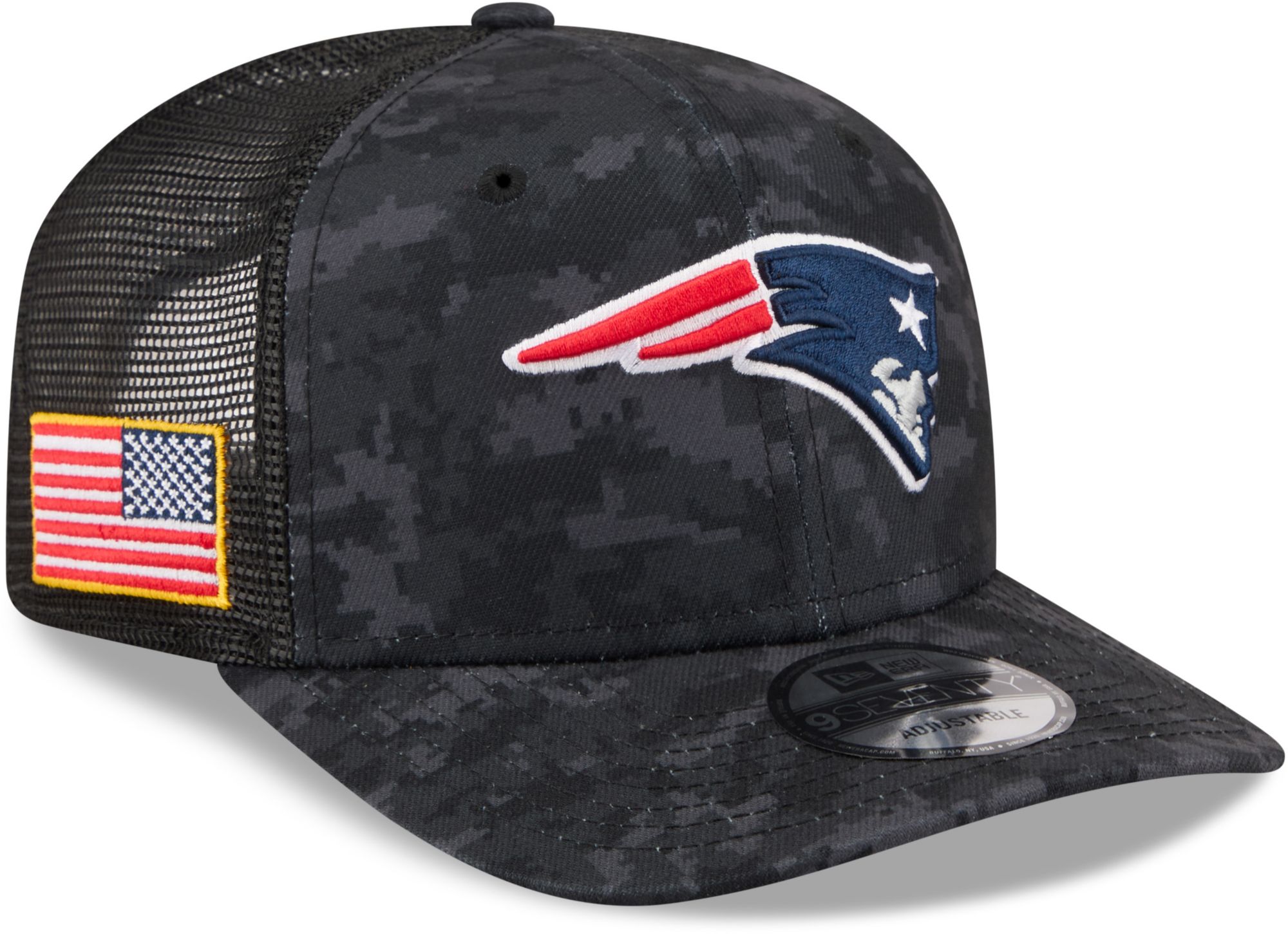 New Era Adult New England Patriots Salute To Service 2026 9Seventy Adjustable Trucker Hat