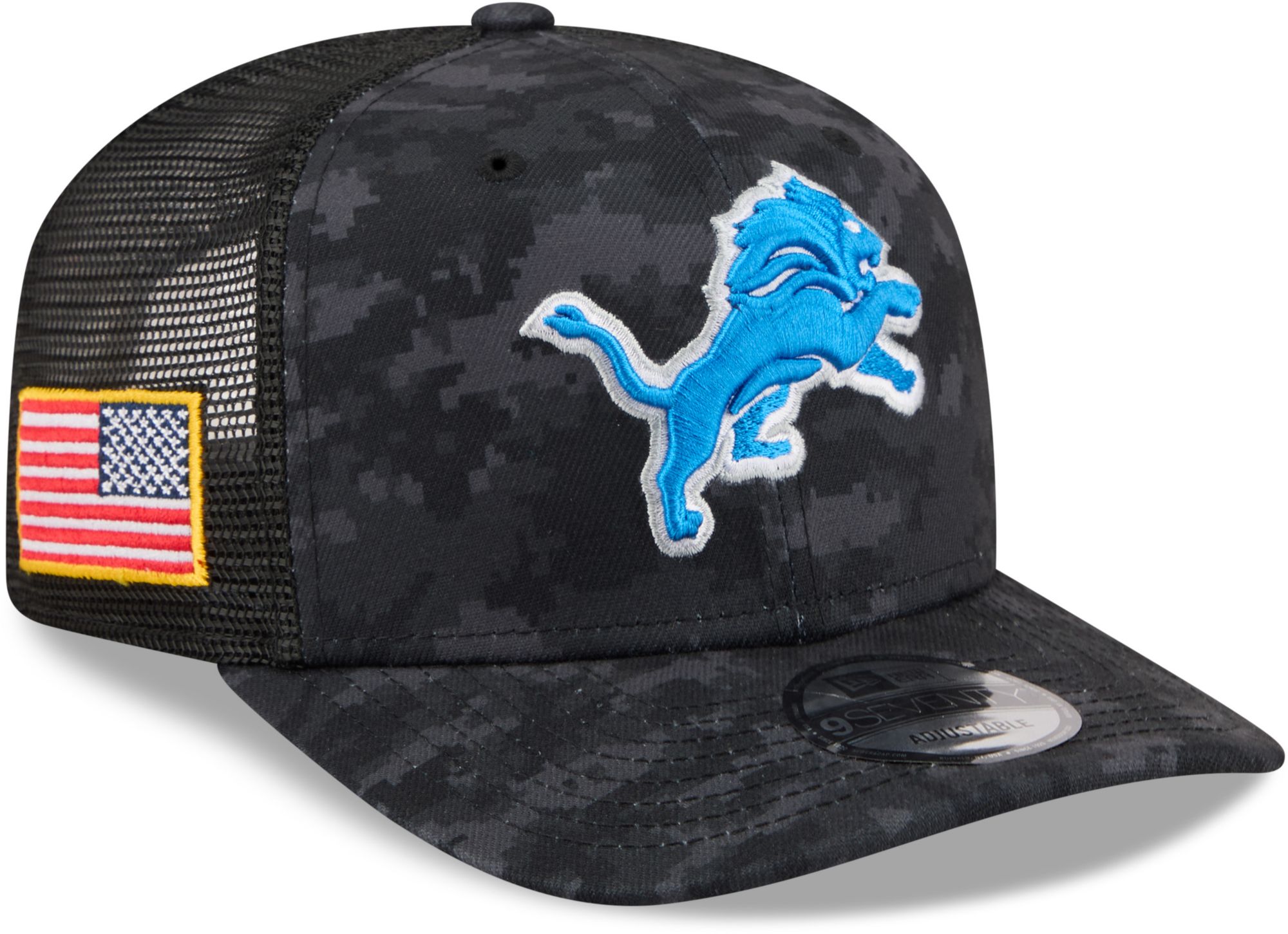 New Era Adult Detroit Lions Salute To Service 2026 9Seventy Adjustable Trucker Hat