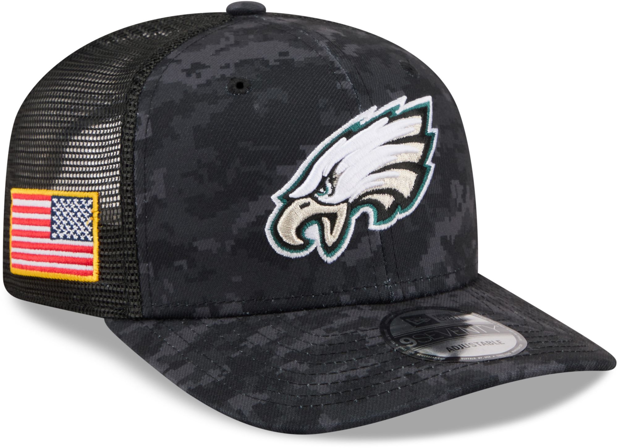 New Era Adult Philadelphia Eagles Salute To Service 2026 9Seventy Adjustable Trucker Hat