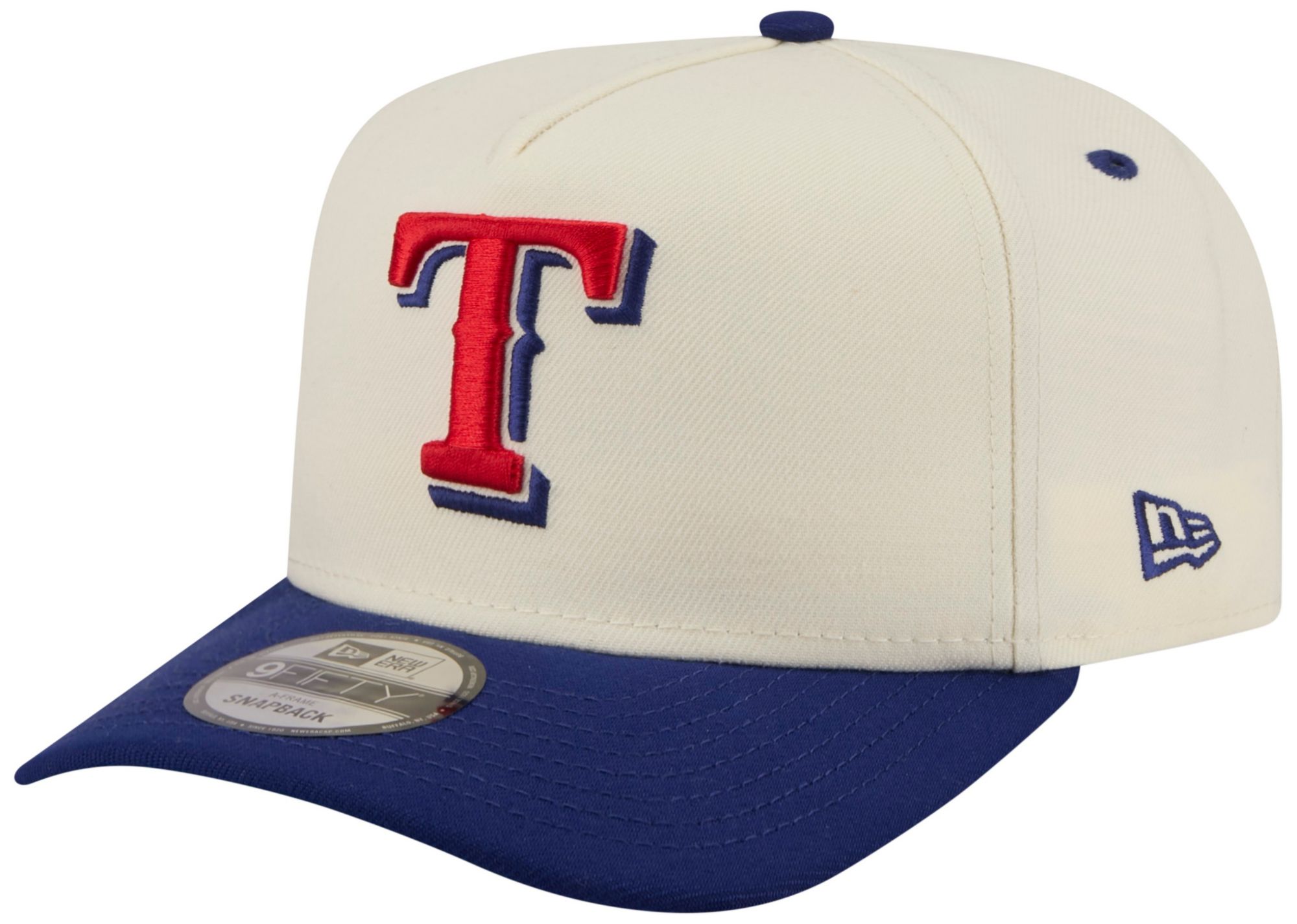New Era Adult Texas Rangers Cream Rear Hit A-Frame 9Fifty Adjustable Hat