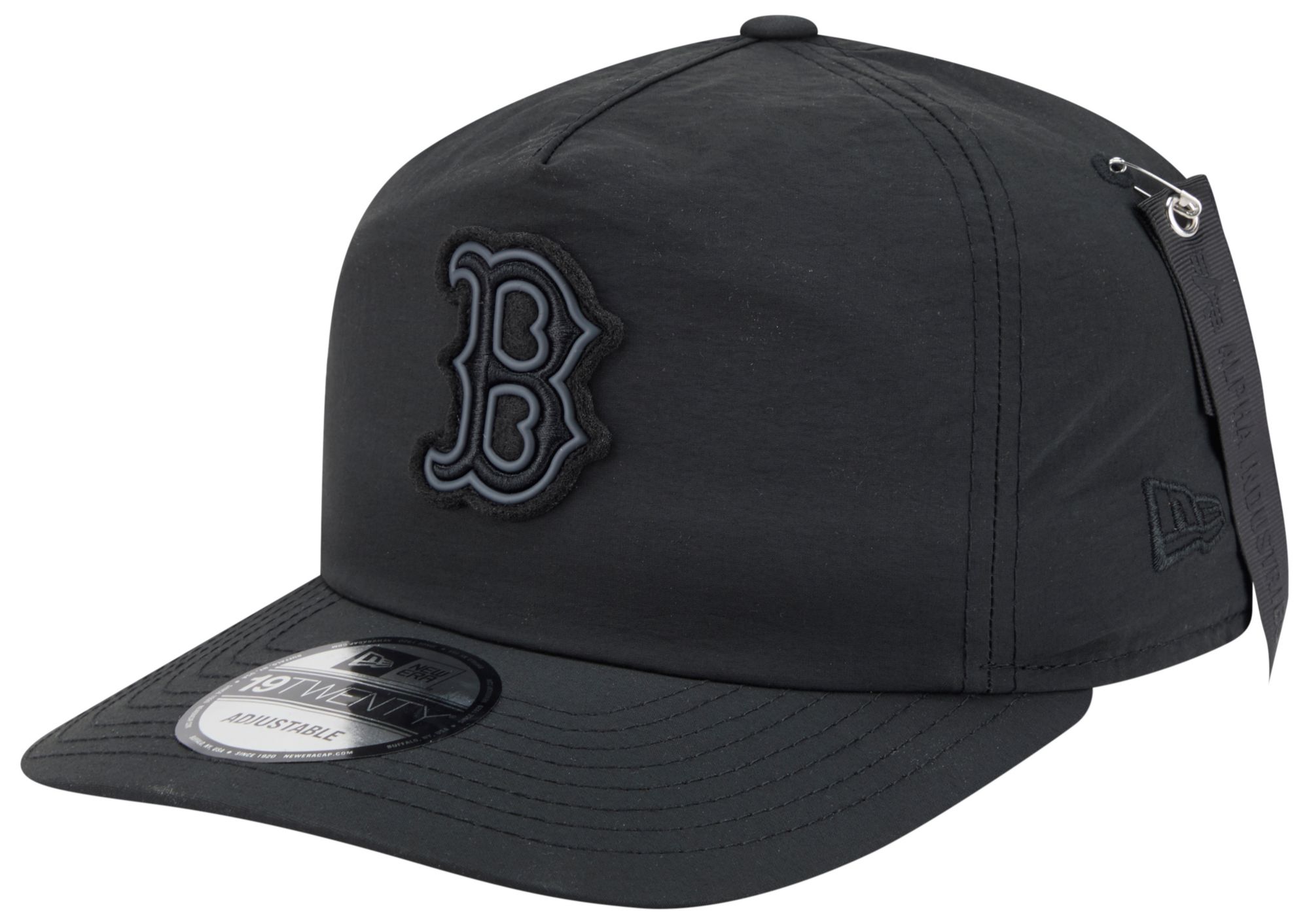 New Era Adult Boston Red Sox Black Stacked 19Twenty Adjustable Hat