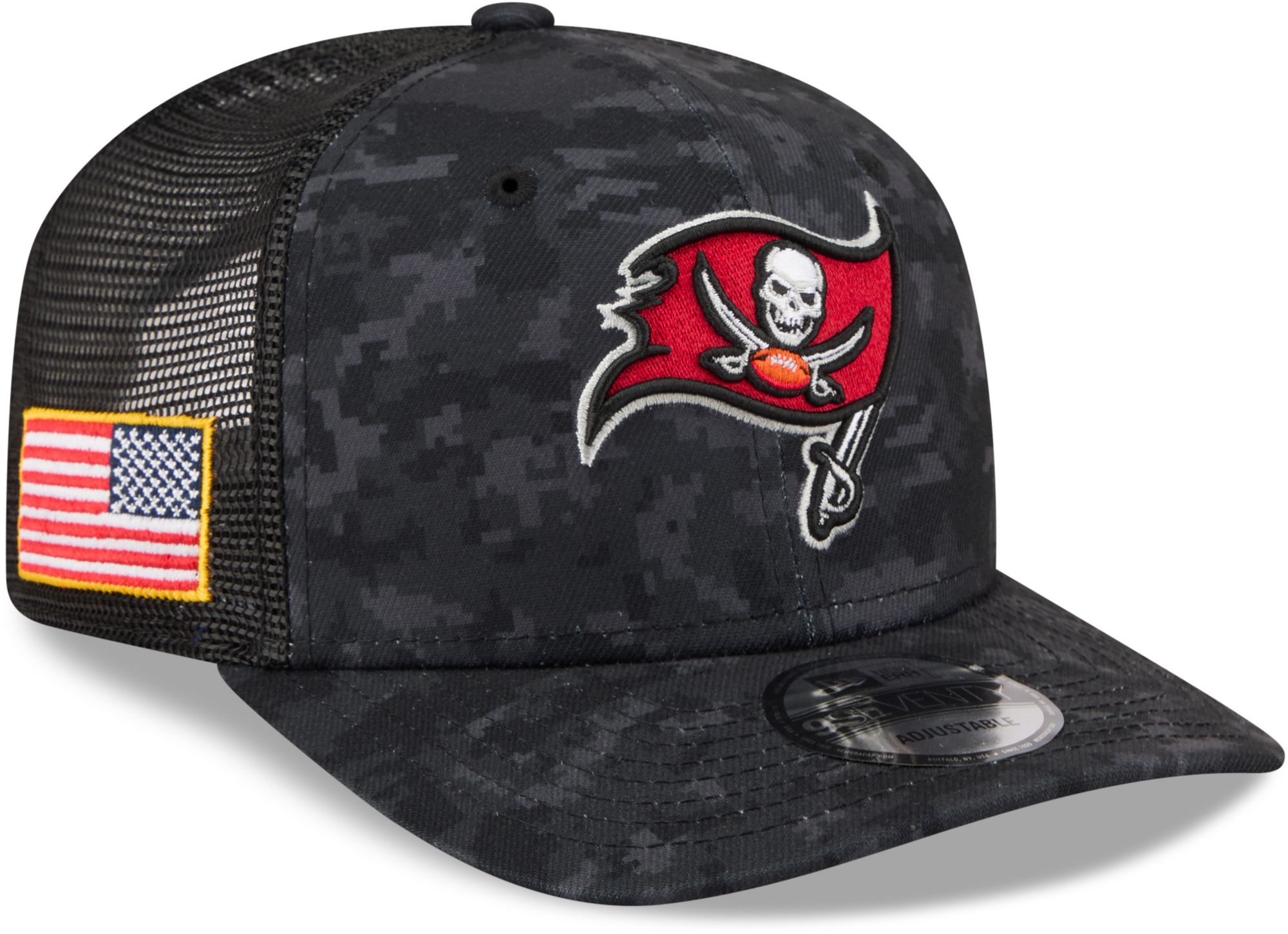 New Era Adult Tampa Bay Buccaneers Salute To Service 2026 9Seventy Adjustable Trucker Hat