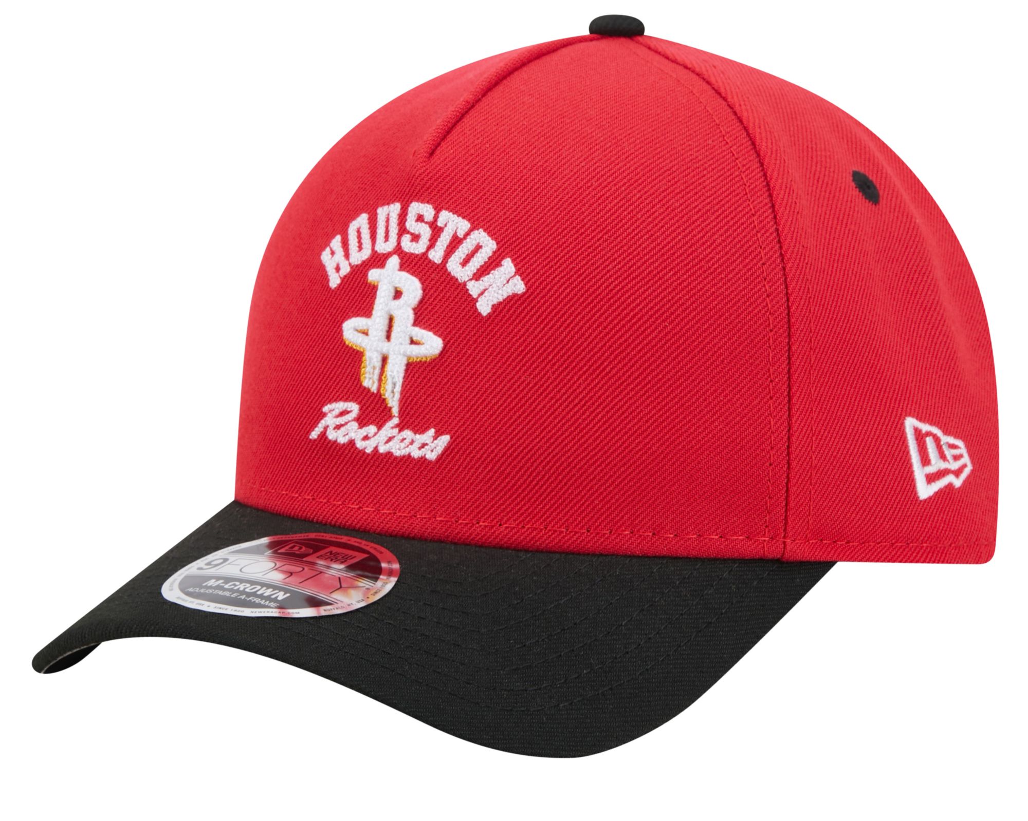 New Era Adult Houston Rockets Red Arch 9Forty A-Frame Adjustable Hat, Men's