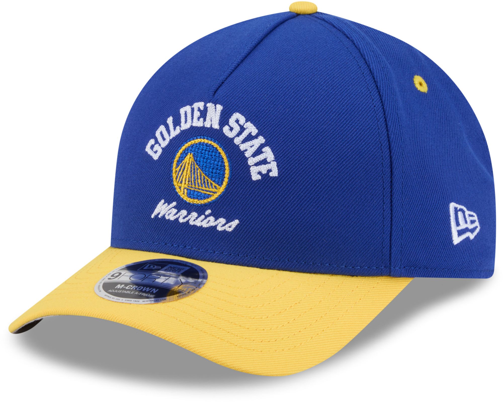New Era Adult Golden State Warriors Blue Arch 9Forty A-Frame Adjustable Hat