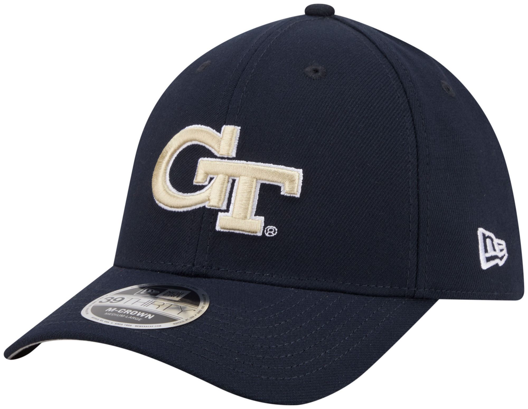 New Era Adult Georgia Tech Yellow Jackets Navy College Team 39Thirty Stretch Fit Hat