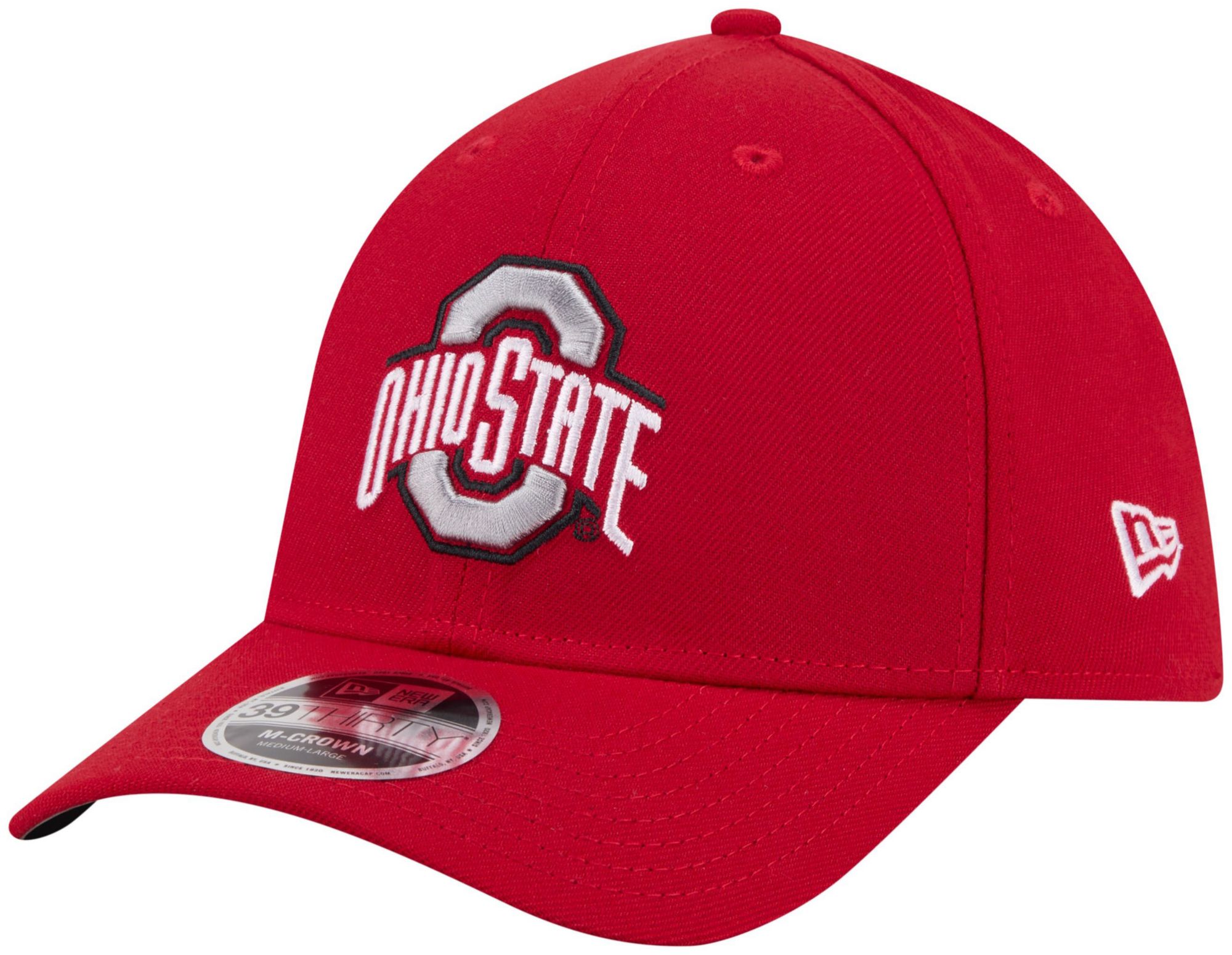 New Era Adult Ohio State Buckeyes Red College Team 39Thirty Stretch Fit Hat