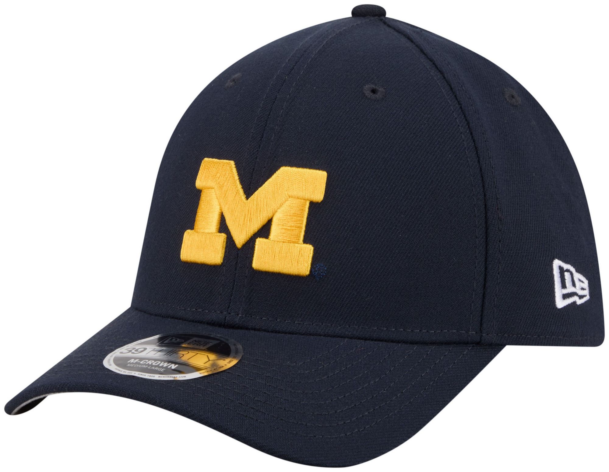 New Era Adult Michigan Wolverines Navy College Team 39Thirty Stretch Fit Hat