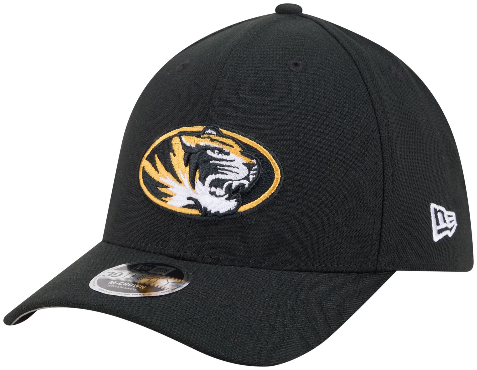 New Era Adult Missouri Tigers Black College Team 39Thirty Stretch Fit Hat