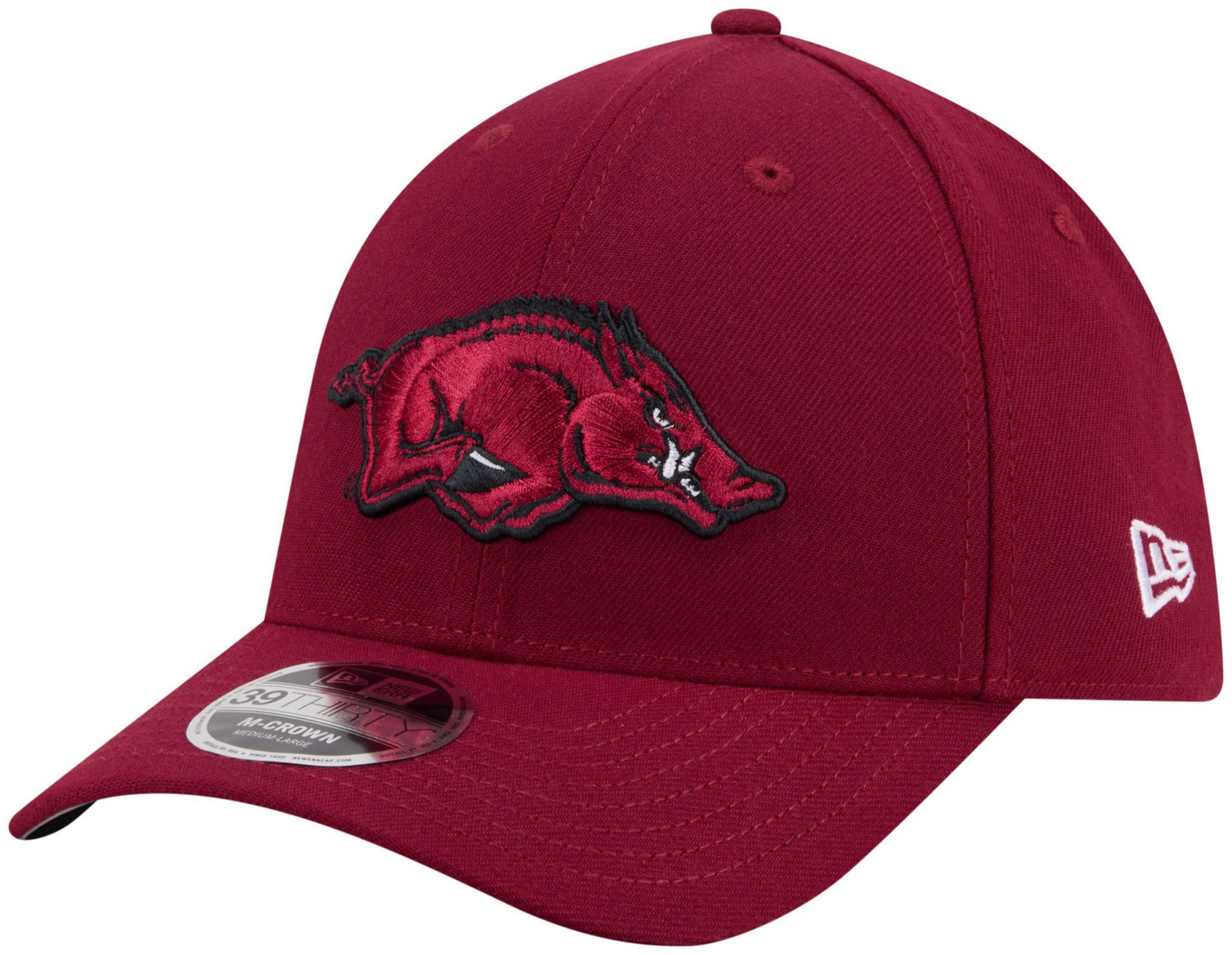 New Era Adult Arkansas Razorbacks Red College Team 39Thirty Stretch Fit Hat