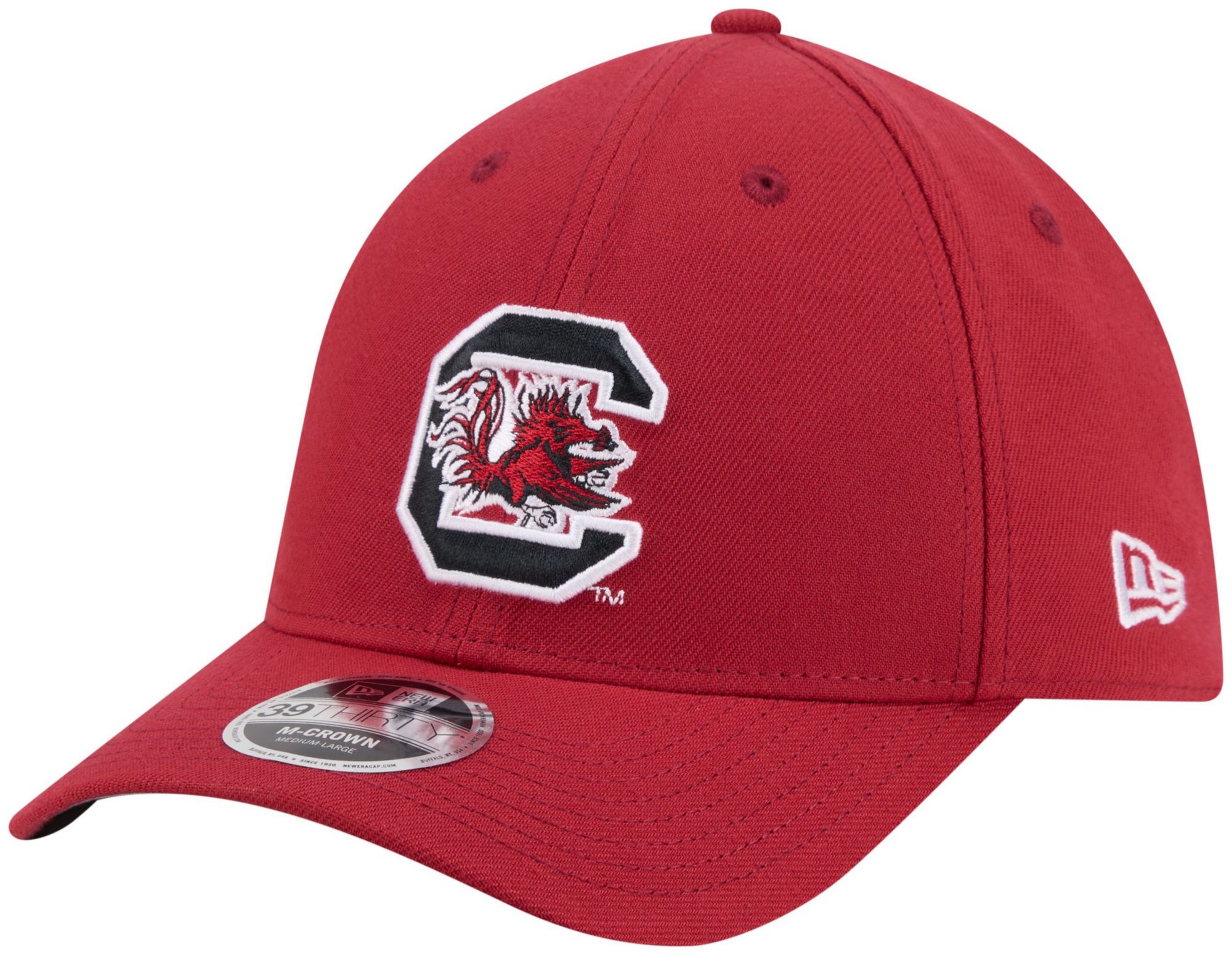 New Era Adult South Carolina Gamecocks Cardinal College Team 39Thirty Stretch Fit Hat